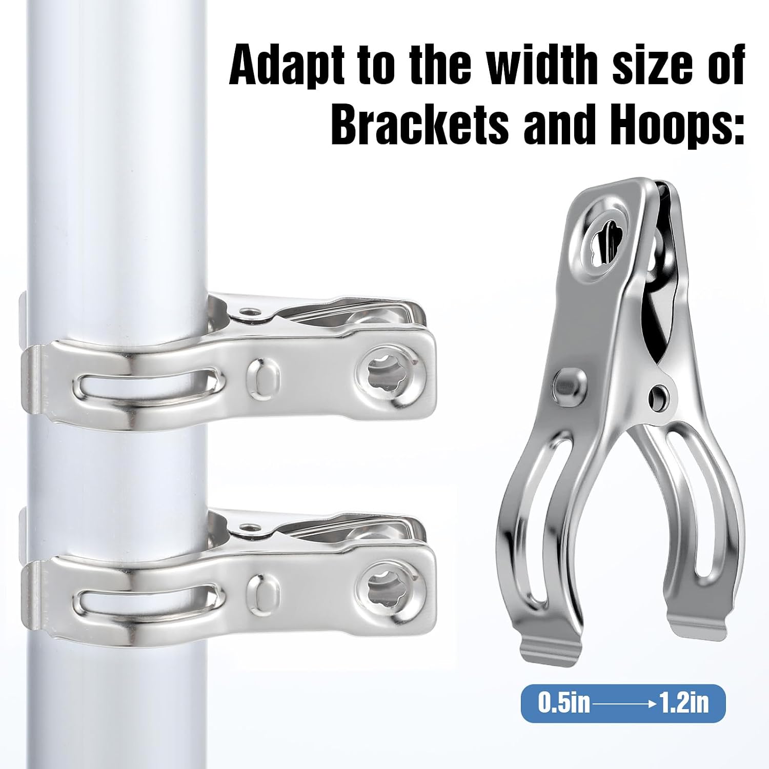 Upgraded 200 PCS Garden Clips, Greenhouse Clamps 100% Stainless Steel Heavy Duty Greenhuose Clips for Netting - Strong