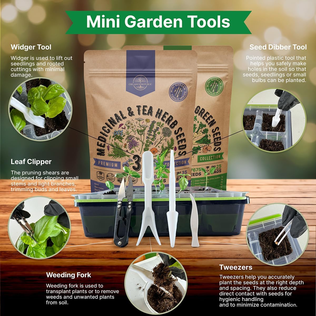 35 Medicinal & Tea Herb Seeds & 25 Winter Vegetable & Greens Seeds Variety Pack Bundle, 44,000+ Non-GMO Heirloom Garden