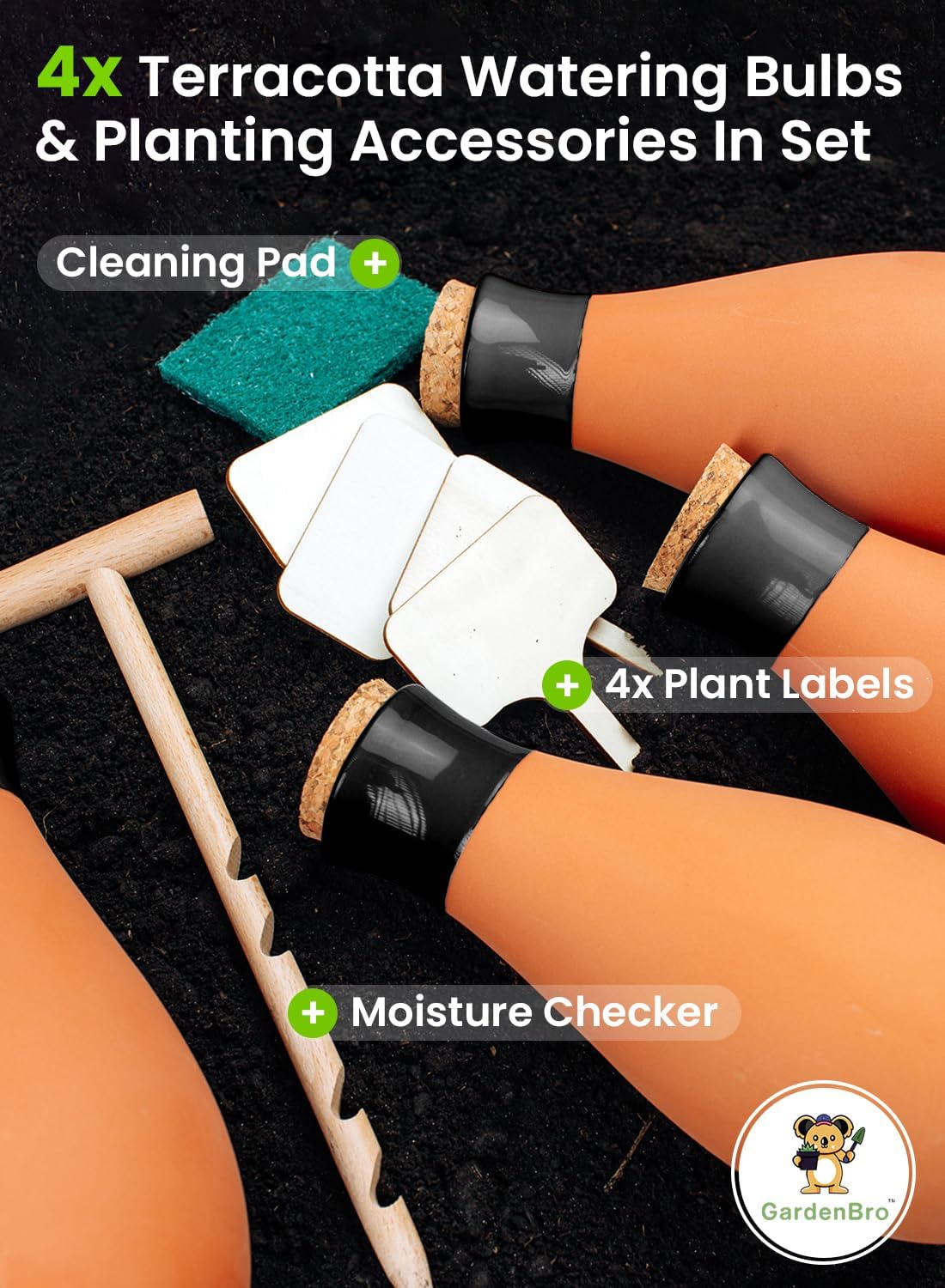 4pc Ollas Terracotta Watering Pots Large 14 Oz Self Watering Planter Insert | Olla Watering System For 1-week Easy To