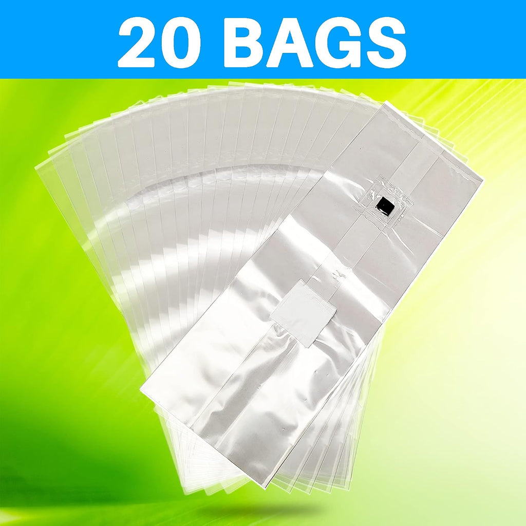 Mushroom Grow Bags with Self Healing Injection Port - 20 Bags - Evviva Sciences - 0.2 Micron Patch - Thick 3mm
