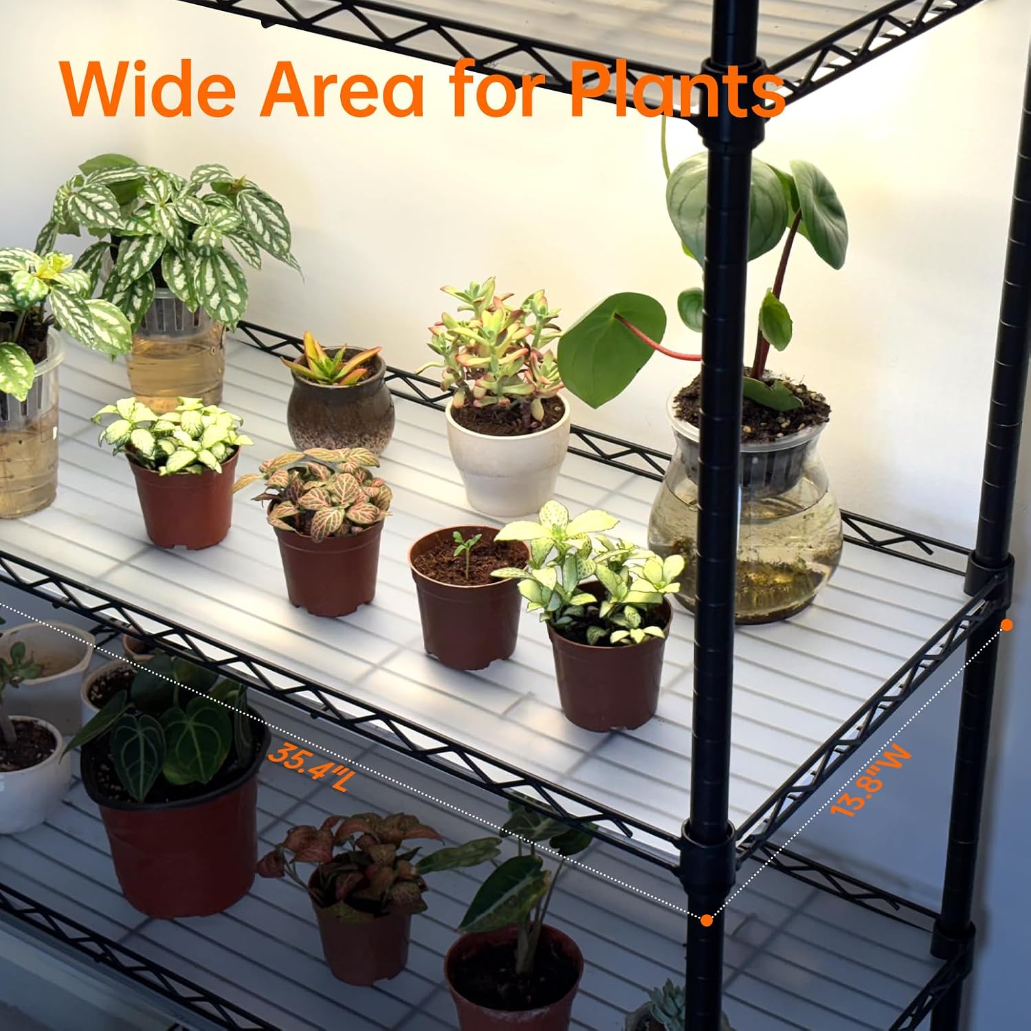 3-Tier Indoor Greenhouse with Grow Light, 35.4x13.8x59in | Indoor Greenhouse, 3-Pack Full Spectrum Plant Lights, 90W