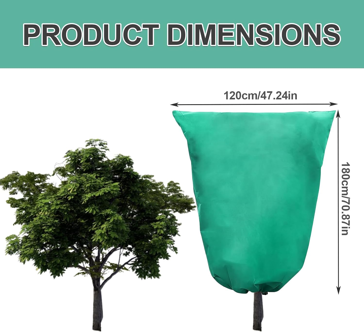 2 PCS 47.2 x 70.8 Inches Plant Covers Freeze Protection, 2.2oz/yd² Frost Cloth for Outdoor Plants with