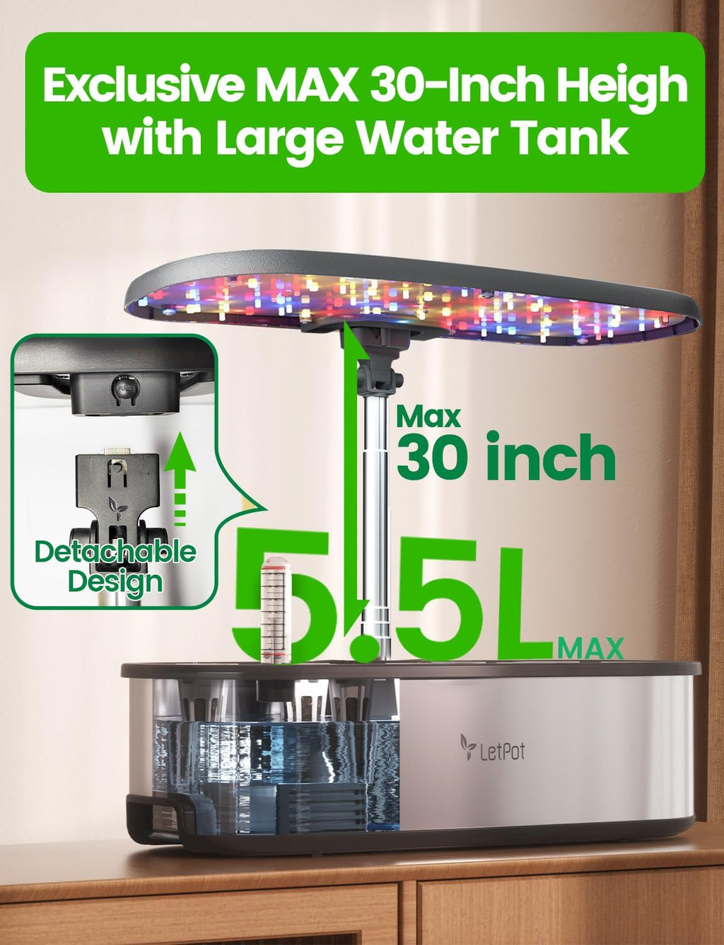 LETPOT LPH-SE Hydroponics Growing System, 12 Pods Smart Herb Garden Kit Indoor, Indoor Garden, APP & WiFi Controlled
