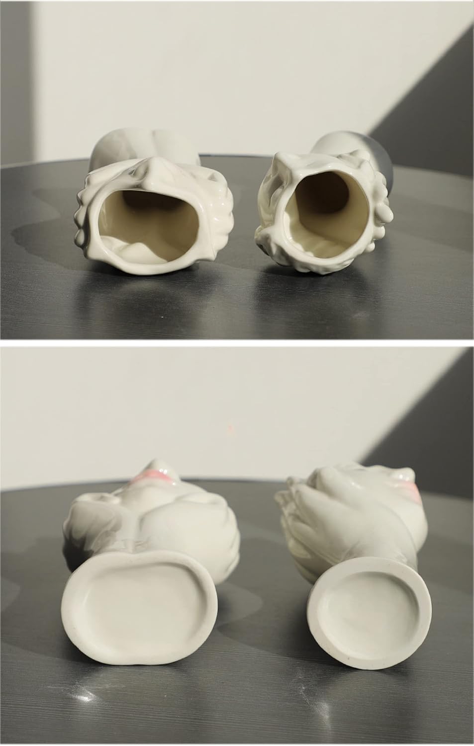 Female Head Face Vase, Ceramic Plant Pots, Flower Planter Figurines Statue Table Centerpieces Sculpture for Wedding