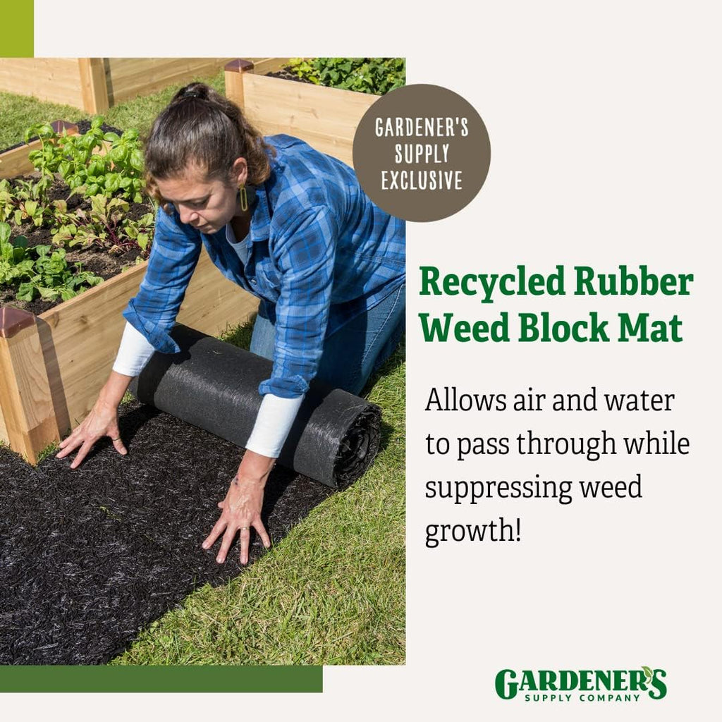 Gardener's Supply Company 100% Recycled Rubber Walkway- 8' x 2' (2 Pack) | Natural Looking Permanent Mulch Solution