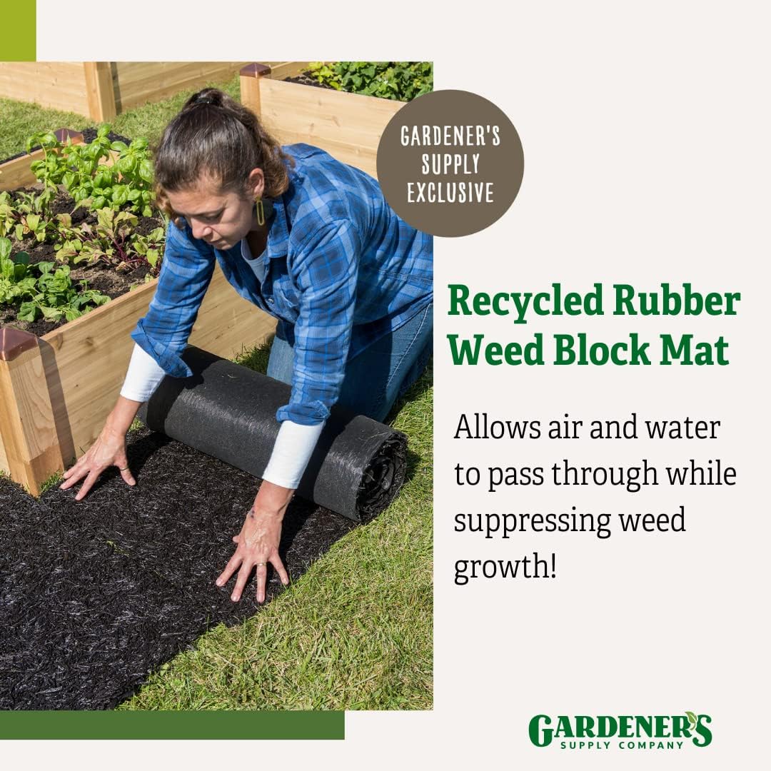 Gardener's Supply Company 100% Recycled Rubber Walkway- 8' x 2' (2 Pack) | Natural Looking Permanent Mulch Solution