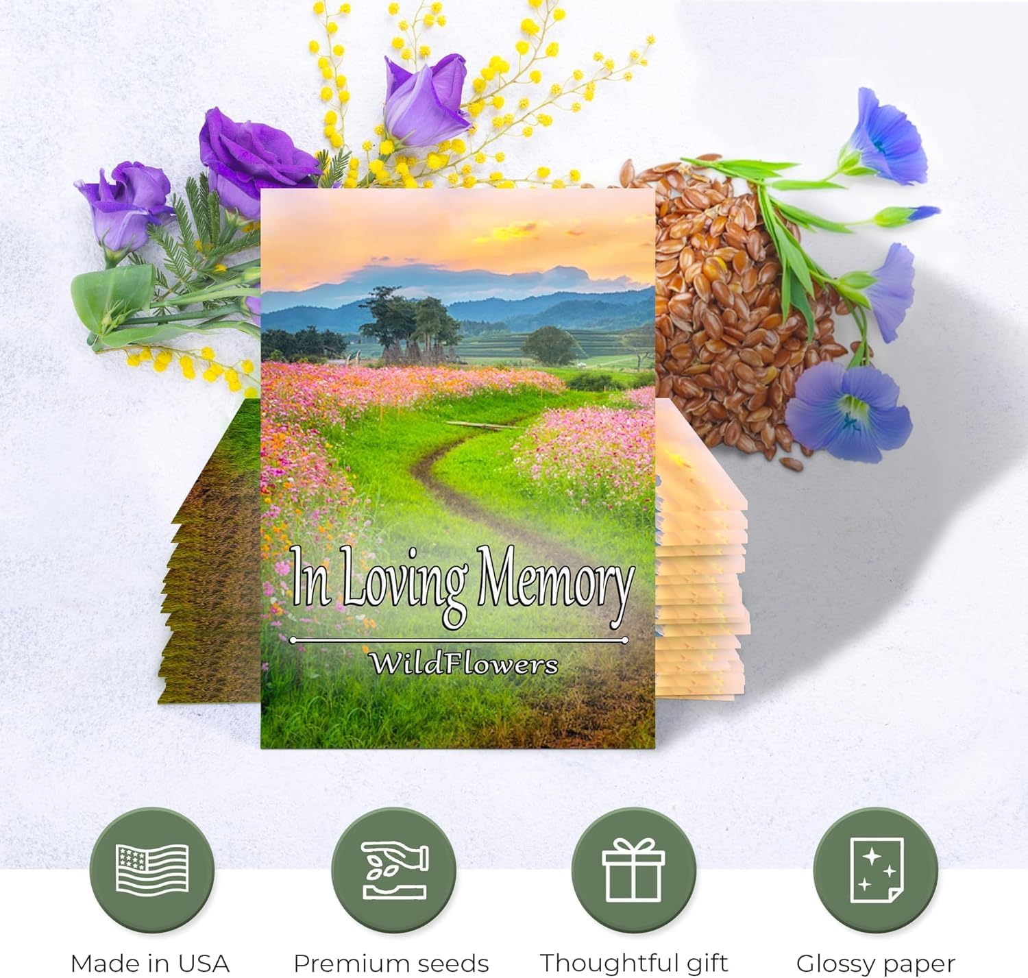 25 Wildflower Seed Packets - Celebration of Life Decorations - Funeral Favors - Memorial - Wild Flower Seeds Throw and