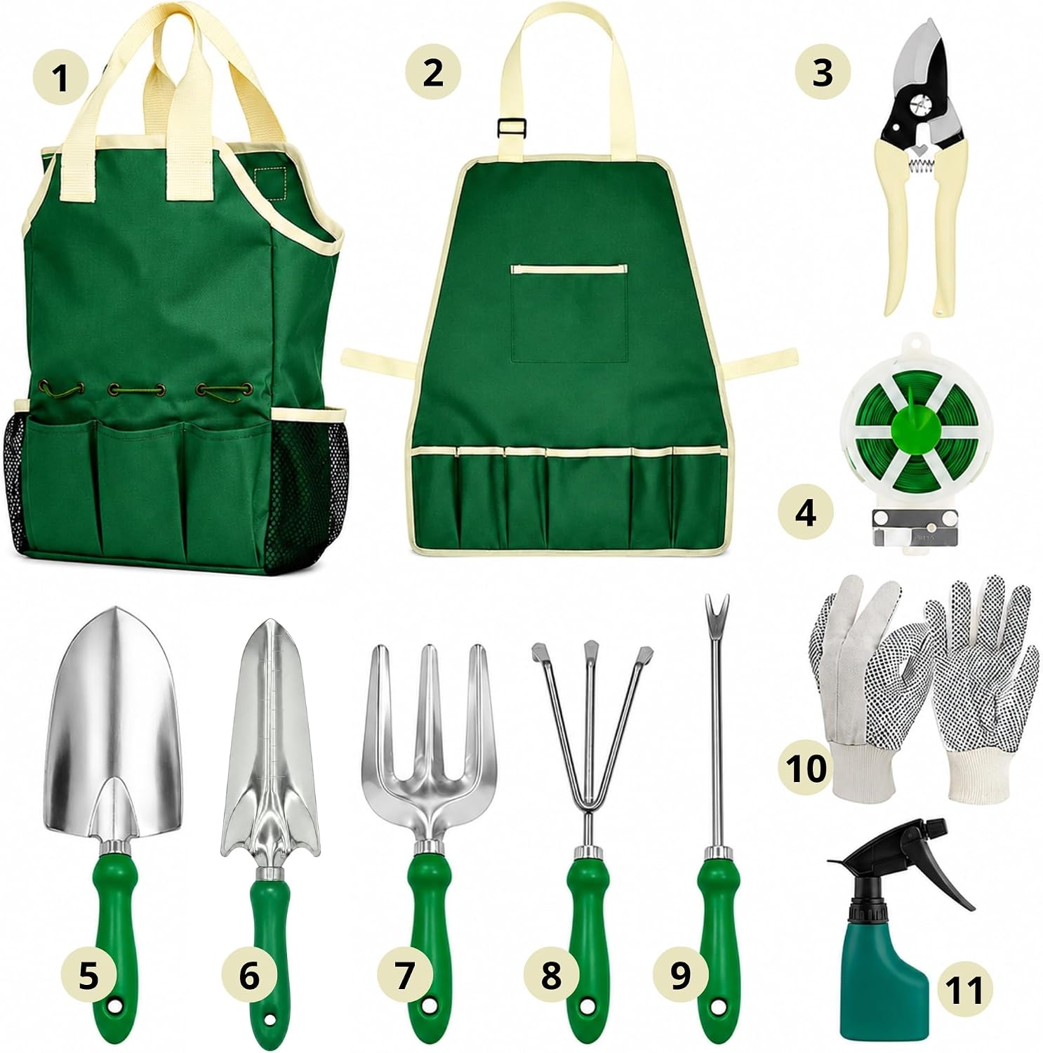 11-Piece Gardening Tool Set – Garden Kit with Tote Bag, Apron & Accessories, Perfect Gardening Gifts for Women, Moms