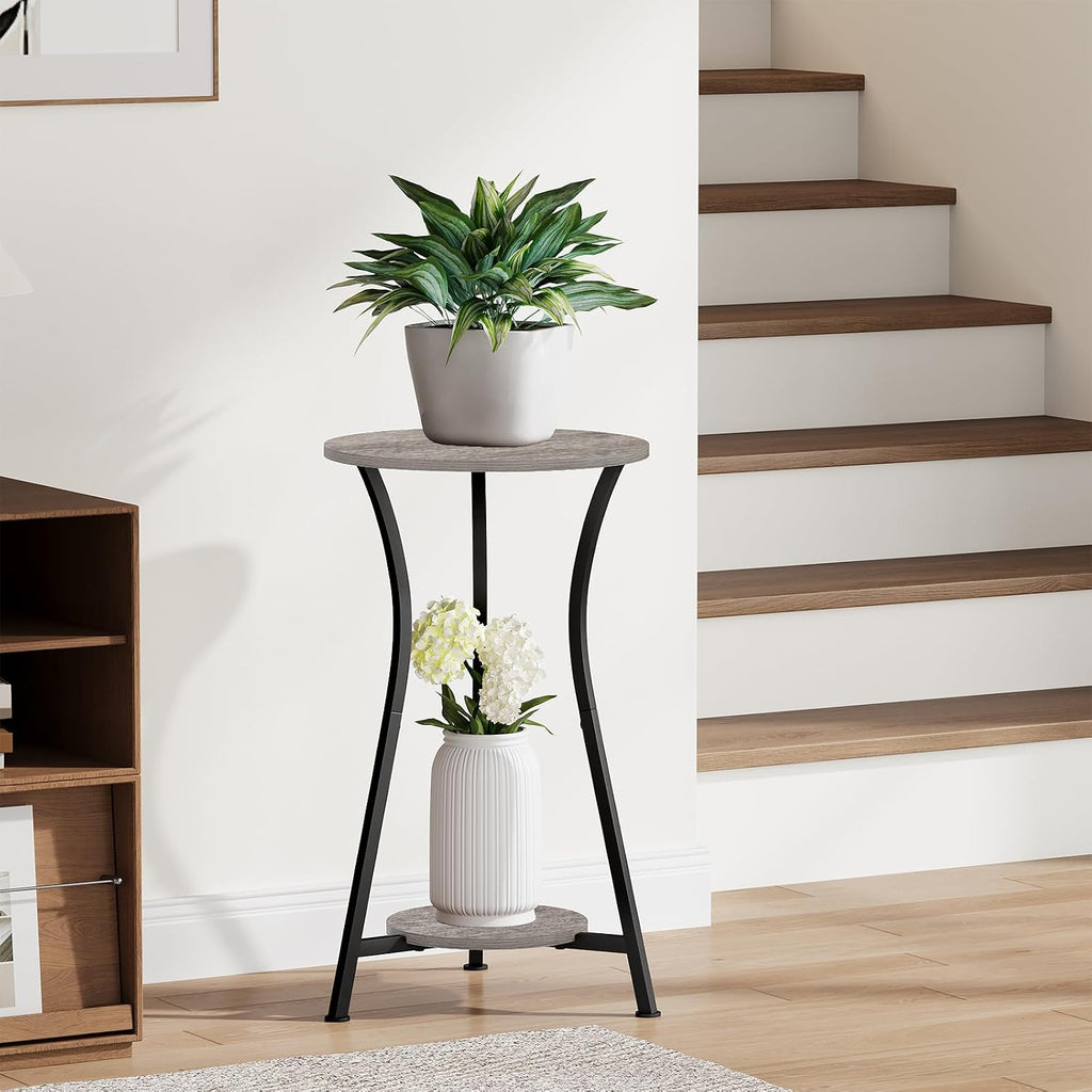 YINMIT Plant Stand Indoor, Wood Tall Plant Stand, 2 Tier Plant Shelf Holder | 21.8 In Corner Plant Stand, Flower Stand