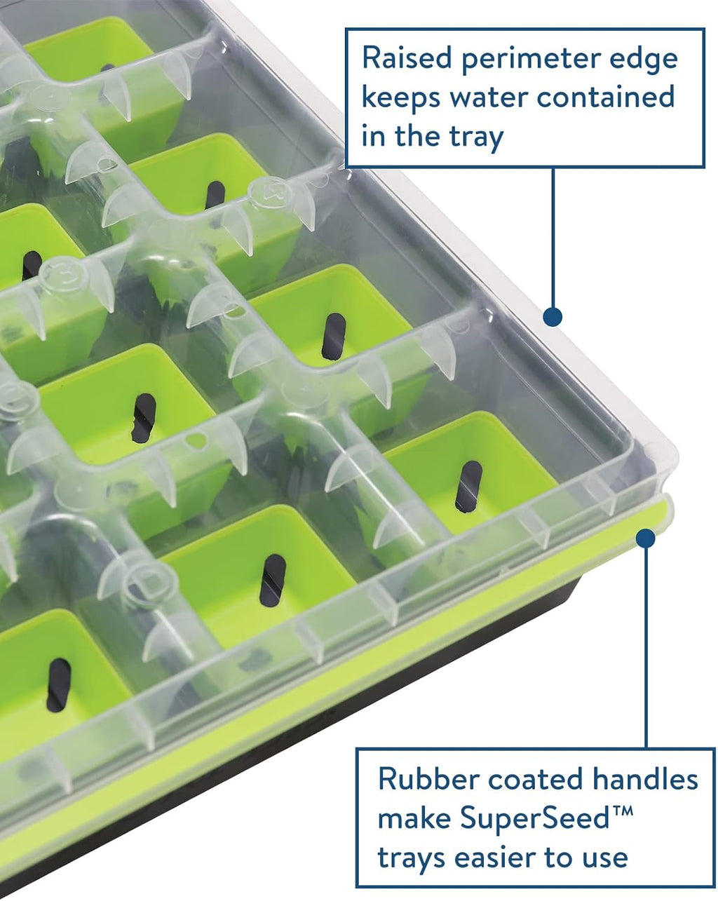 Burpee SuperSeed Seed Starting Tray | 16 XL Cell | Reusable & Dishwasher Safe &, 9 Quarts | Premium Organic Potting