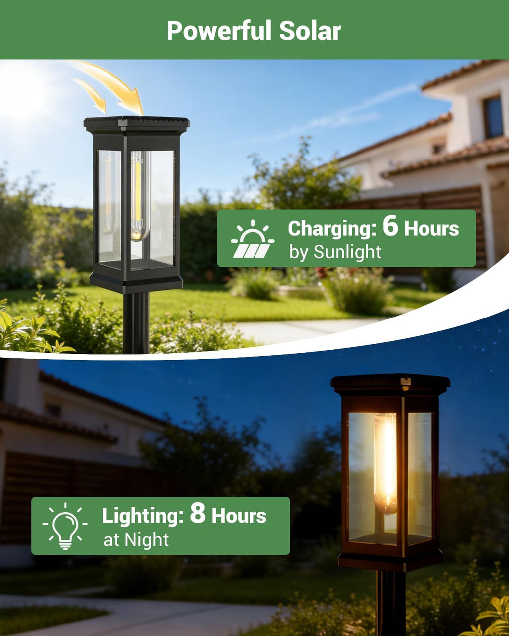 Garden Hose Holder with Solar Light, Freestanding Hose Stand for Outside | Heavy Duty Detachable Hose Storage Rack