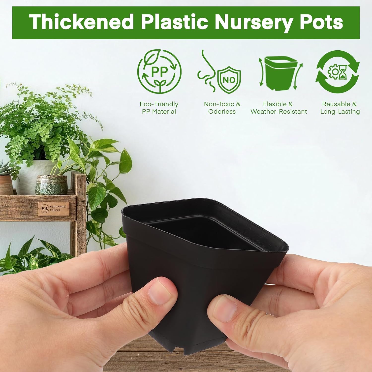 GREANER 120PCS Nursery Pots for Plants, 2.7 Inch Seed Starting Pots with 20 Packs Plant Labels, Durable Planting Pots