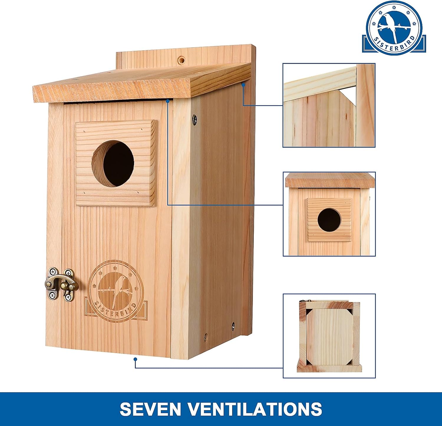 SISTERBIRD Bluebird Houses for Outside, Blue Bird Houses for Outdoors, Premium Bird House, Pack of 2 Bluebird House