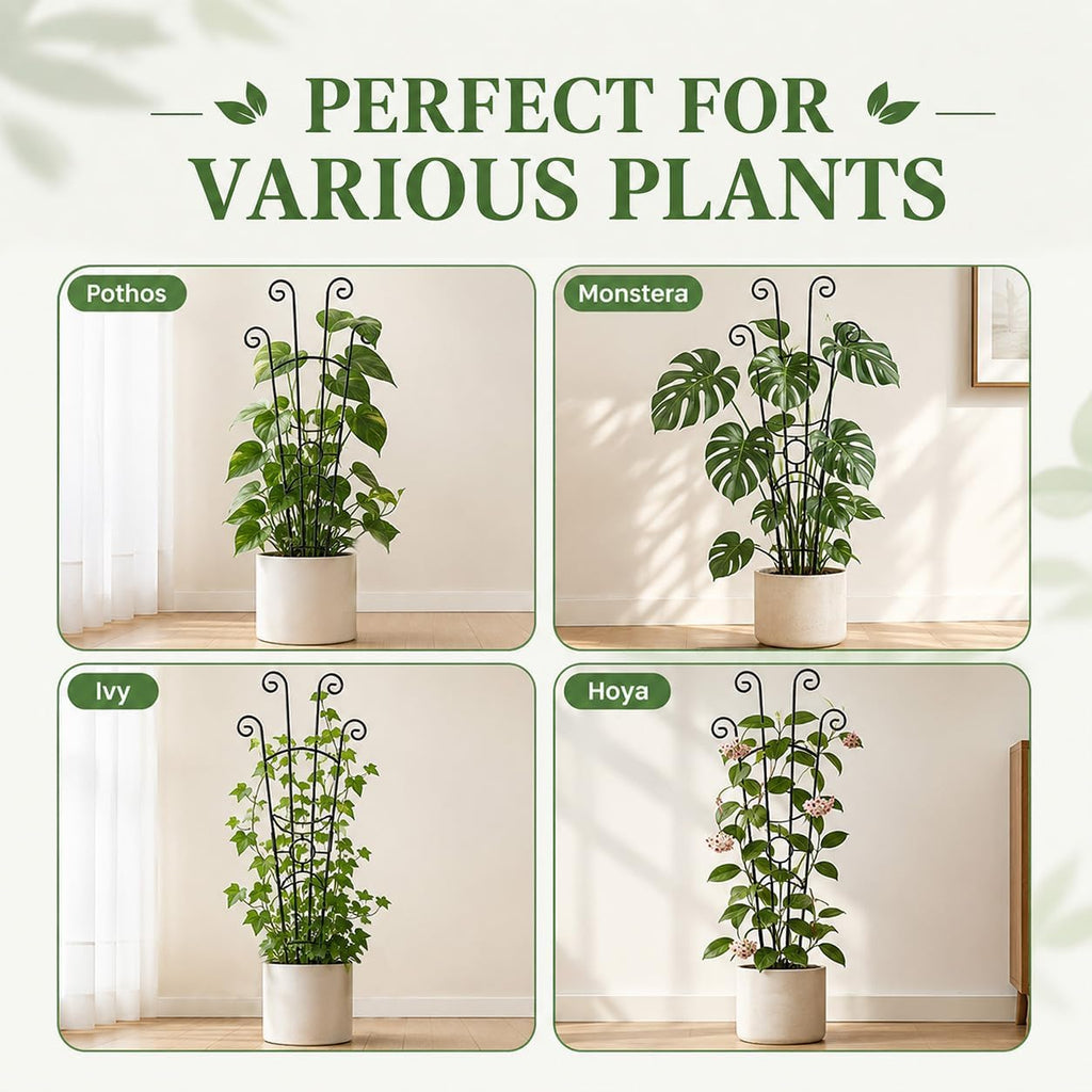 32.6in Plant Trellis for Climbing Plants Indoor, Expandable Large Metal Trellis for Potted Plants, Heavy-Duty Tall