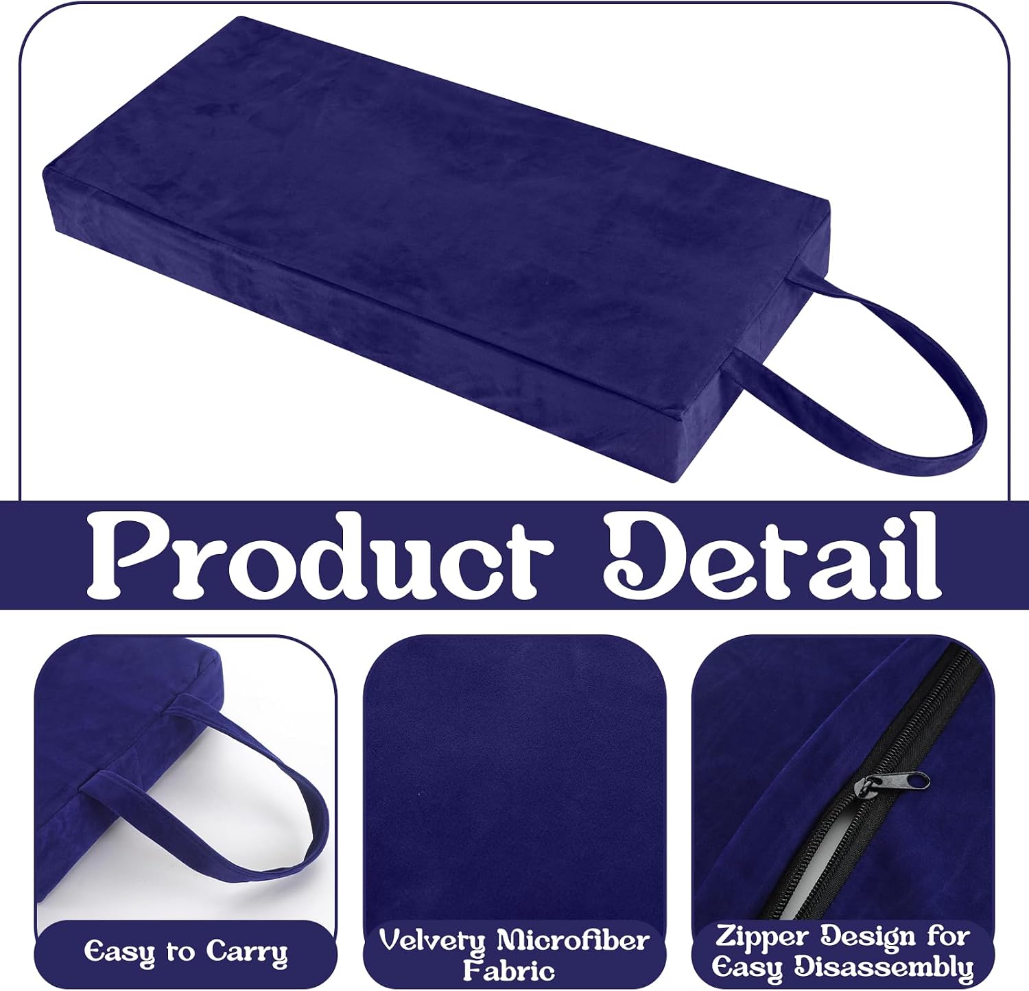 Colingmill Personal Prayer Kneeler Pad 18 3/4 Inch Christian Kneeling Pillow Microfiber and High Density Foam Personal