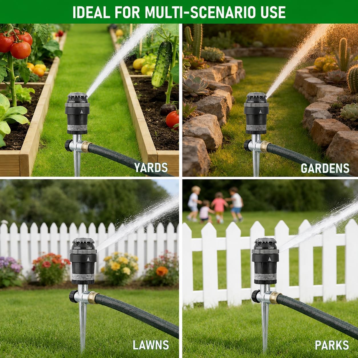 4-Pack Orbit H2O-6 Gear Drive Sprinkler - Versatile Gear Drive for Efficient Lawn Watering