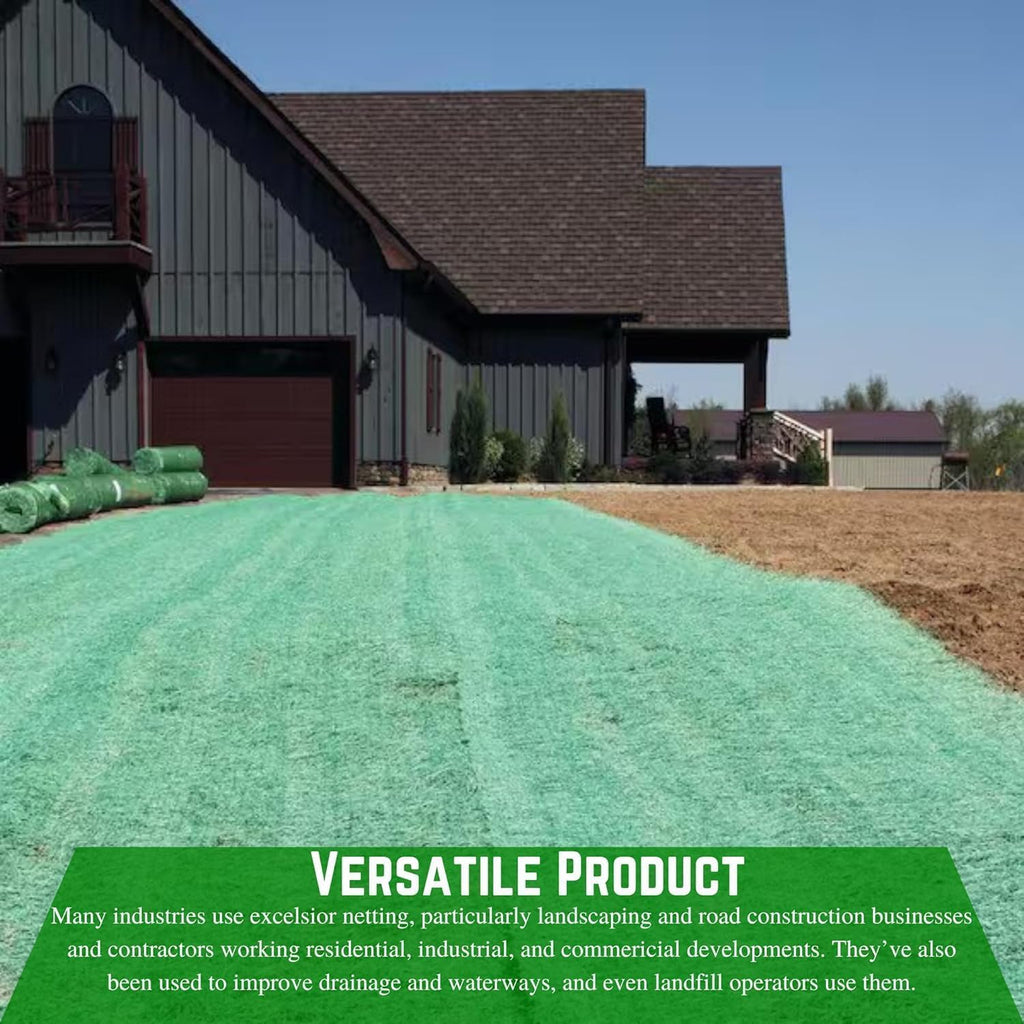 Farm Plastic Supply - Erosion Control Edging Roll - 1' x 112.5' - Green Erosion Control Blanket Landscape Roll, Erosion