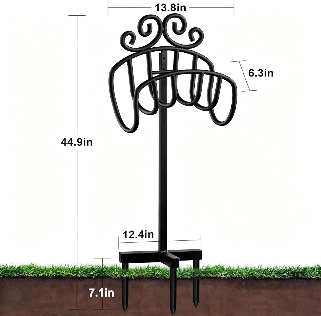 AMAGABELI GARDEN & HOME Hose Holder for Outside Freestanding 150 Feet Christmas Gift Heavy Duty Metal Detachable