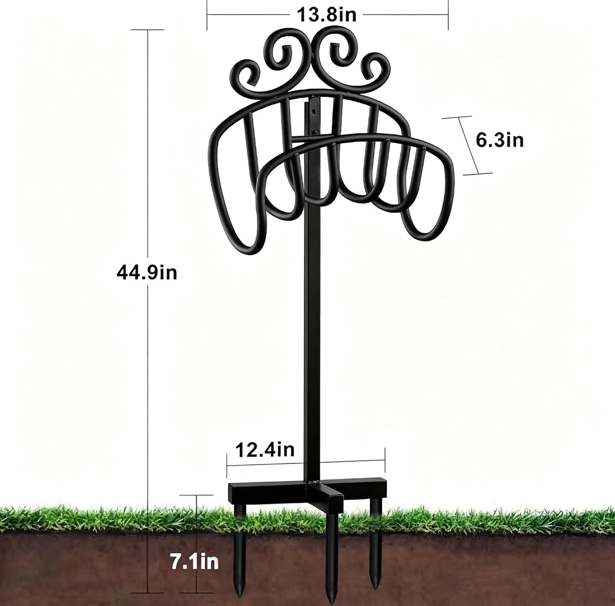 AMAGABELI GARDEN & HOME Hose Holder for Outside Freestanding 150 Feet Christmas Gift Heavy Duty Metal Detachable