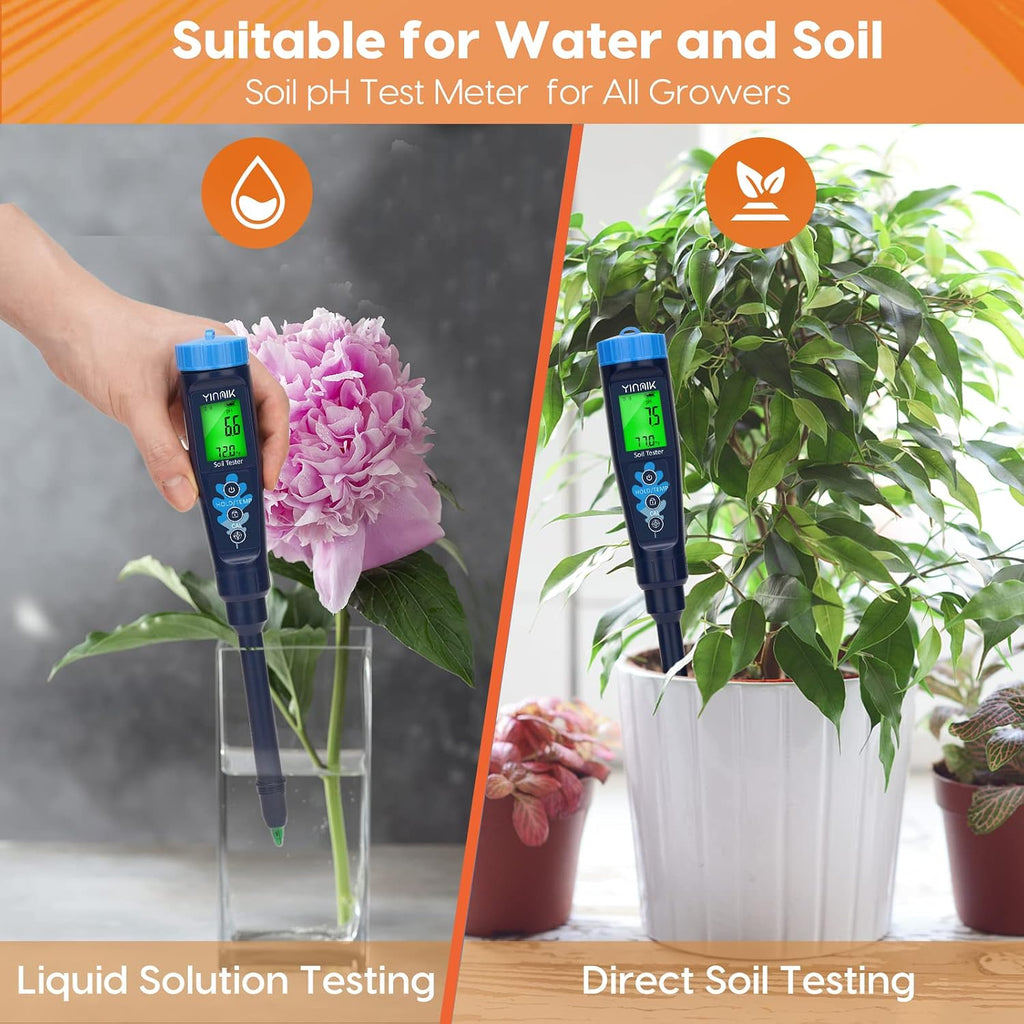 Digital pH Meter for Soil, YINMIK Soil pH Tester for Potted Plants | Professional pH Reader for Soil and Water,Soil pH