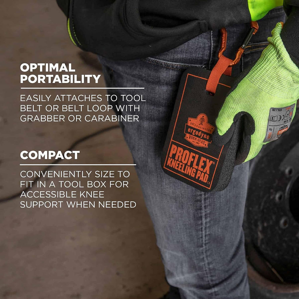 Ergodyne - 18565 ProFlex 365 Mini Kneeling Pad with Carabiner, 4" x 6" x 1", Black