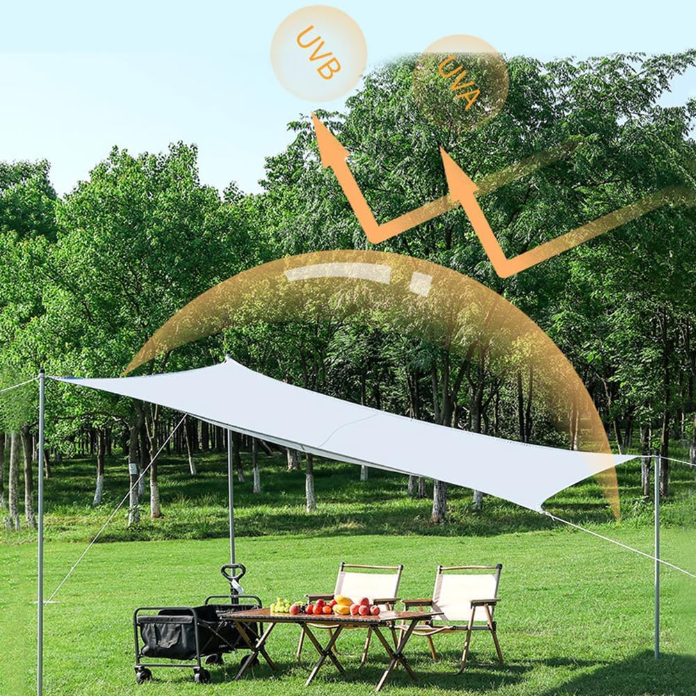 90% White Shade Cloth, 6.6 x 10 FT Sun Shade Sails for Patio, Garden, Greenhouse, Plant, Chicken Coop, Dog Kennel