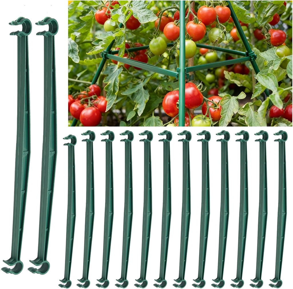 100 PCS Stake Arms for Tomato Cage, 12.8” Expandable Trellis Connectors,Plant Support Garden Stakes, Tomato Stake