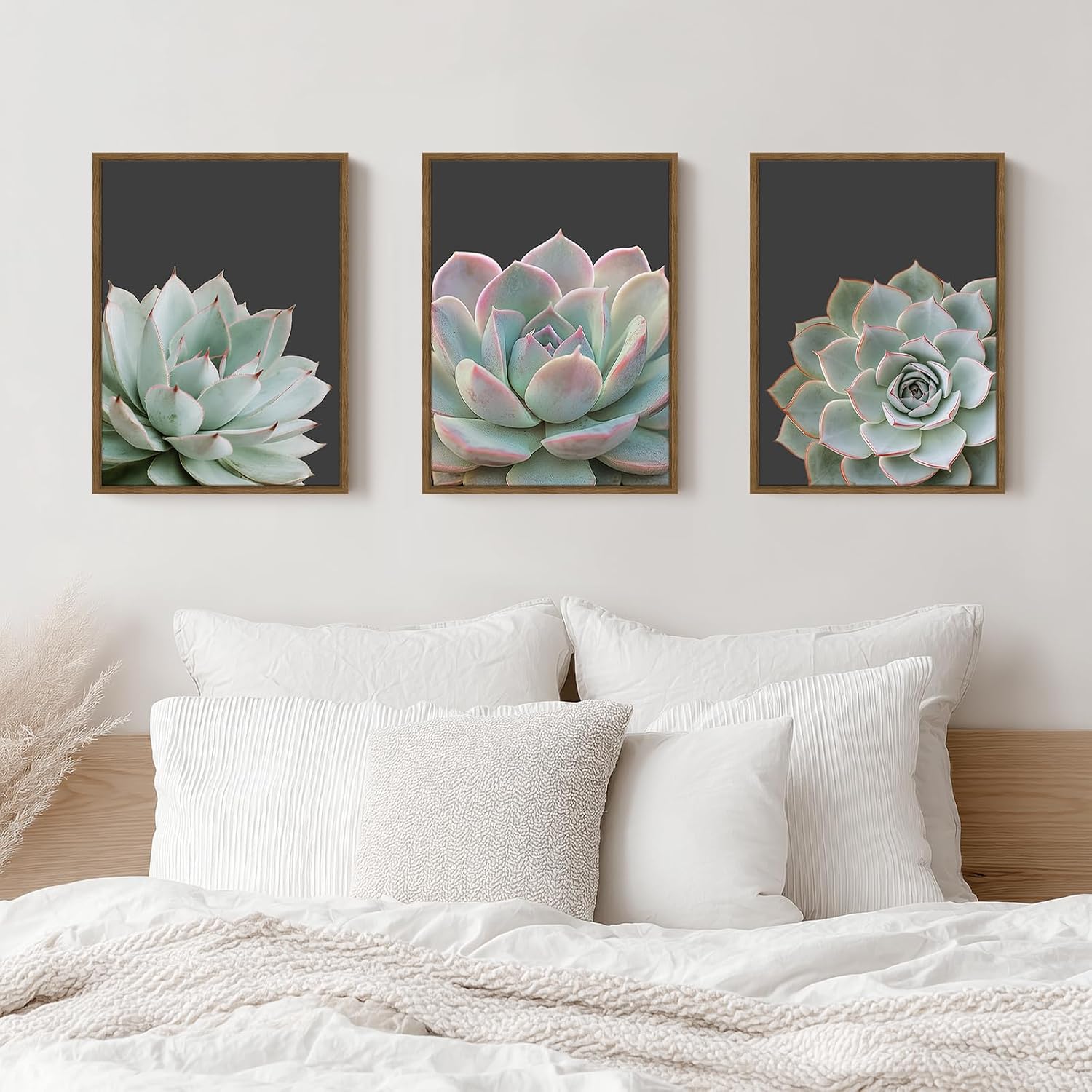 Zessonic Succulent Wall Art,Nature Plant Echeveria Wall Decor,12"x16"x3 | Nature Plant Echeveria Cactus Wall