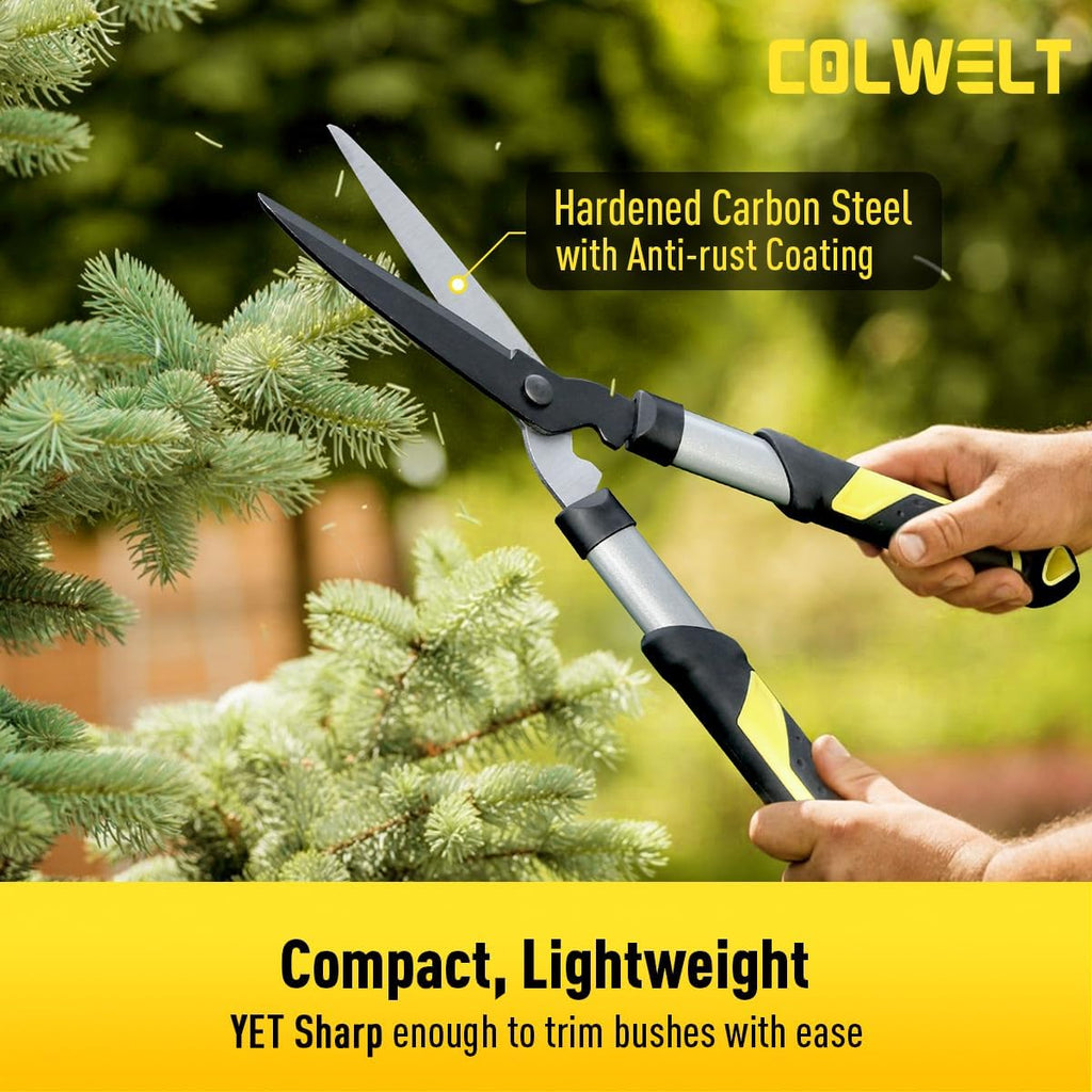 Colwelt Garden Shears Set 3Pc, 17’’ Hedge Shears Loppers for Gardening Tool | Compact 17in Branch Cutter Set, Hedge