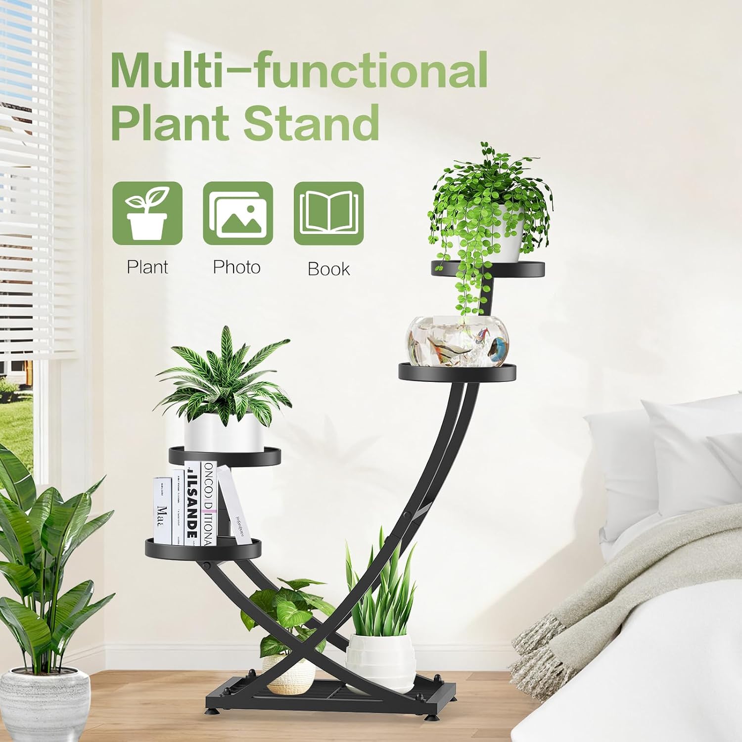 Outdoor Plant Stand Metal Plant Stand Indoor, 5 Tier Heavy Duty Corner Plant Stands, Plant Shelf for Tall Plant Holder