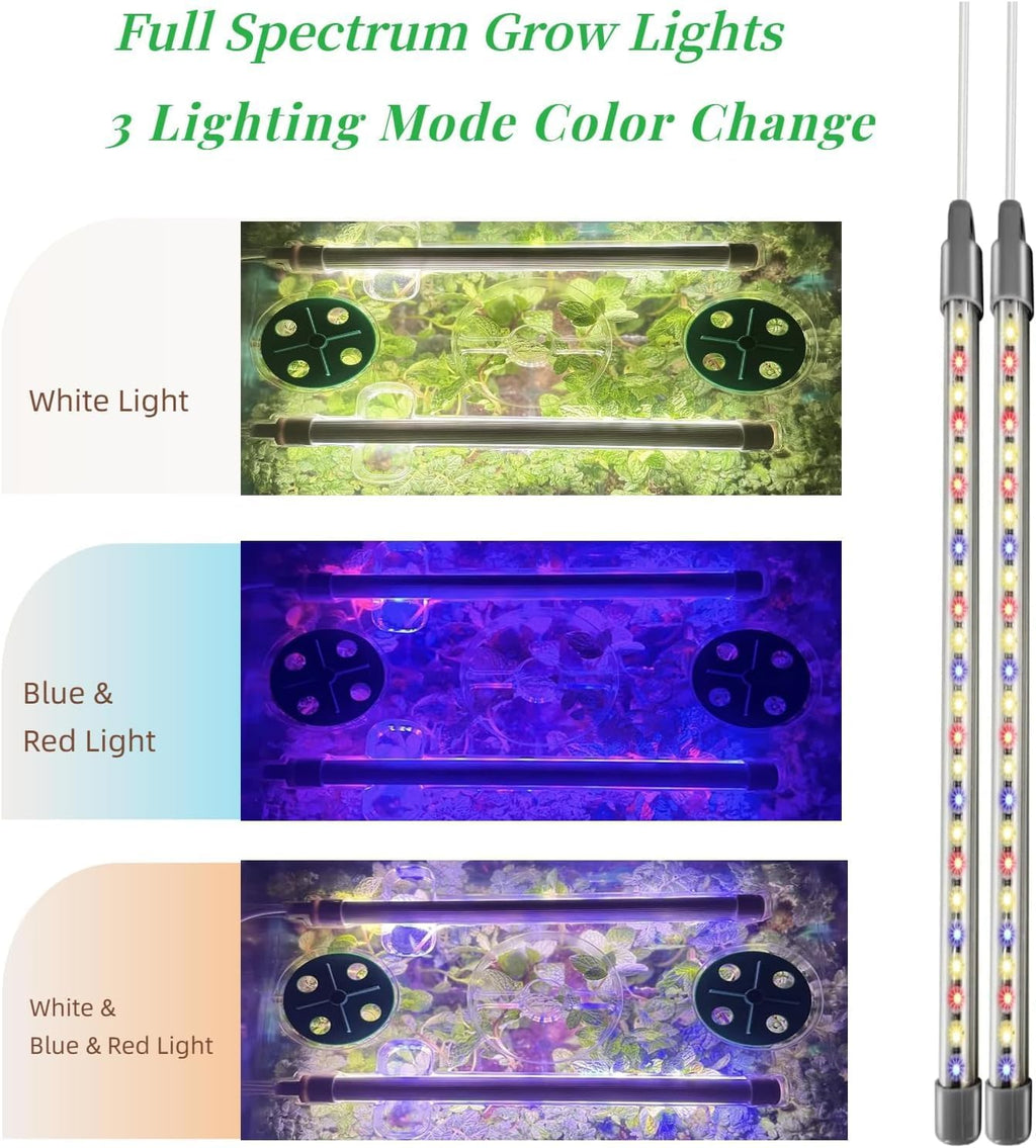 Seed Starter Kit, Seed Starter Tray with Grow Light and Heat Mat, Color Change Full Spectrum Grow Lights Seed Starting