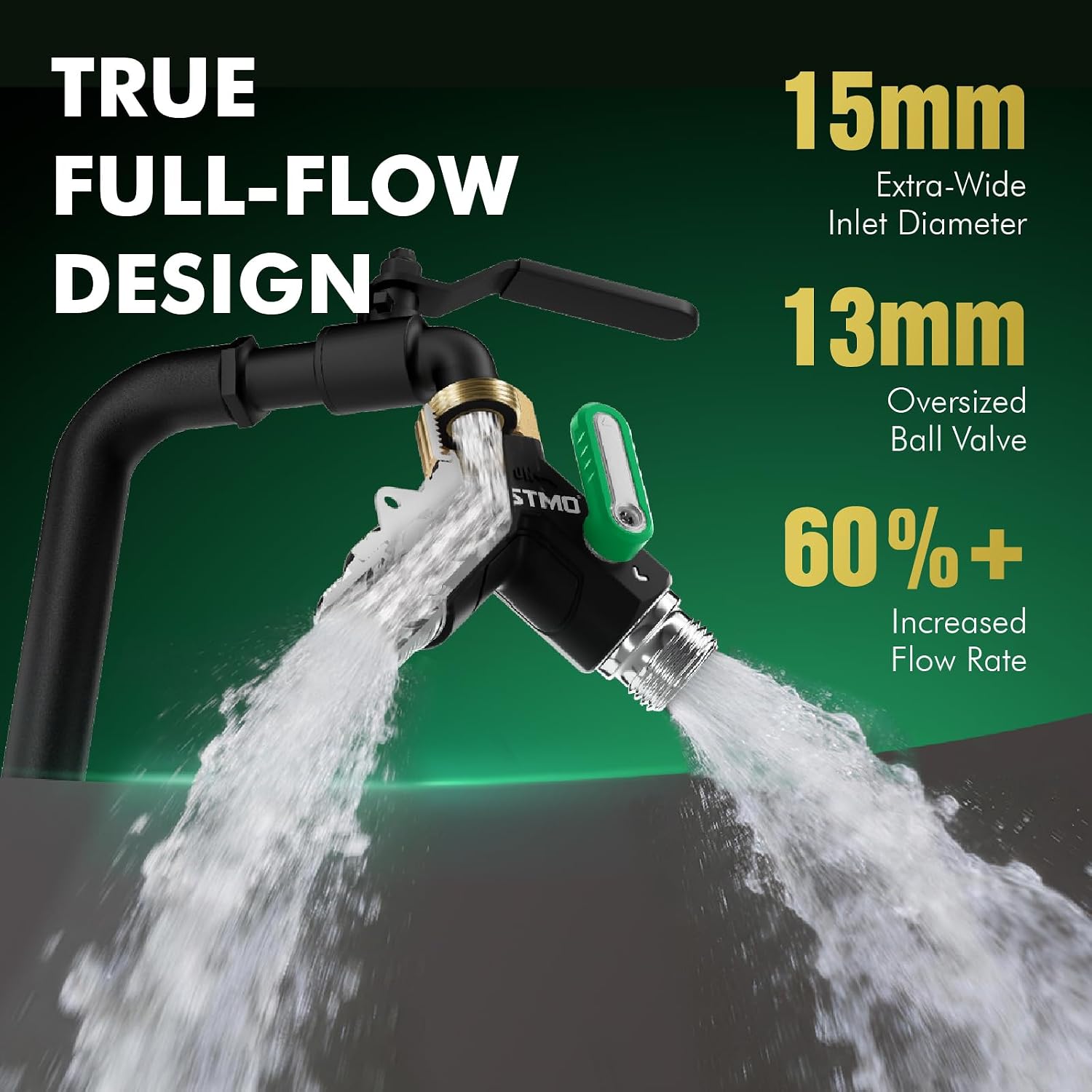 RESTMO 2 Way Garden Hose Splitter Heavy Duty Full Metal Body | Full Flow Design with Oversized Ball Valve, Y Outdoor