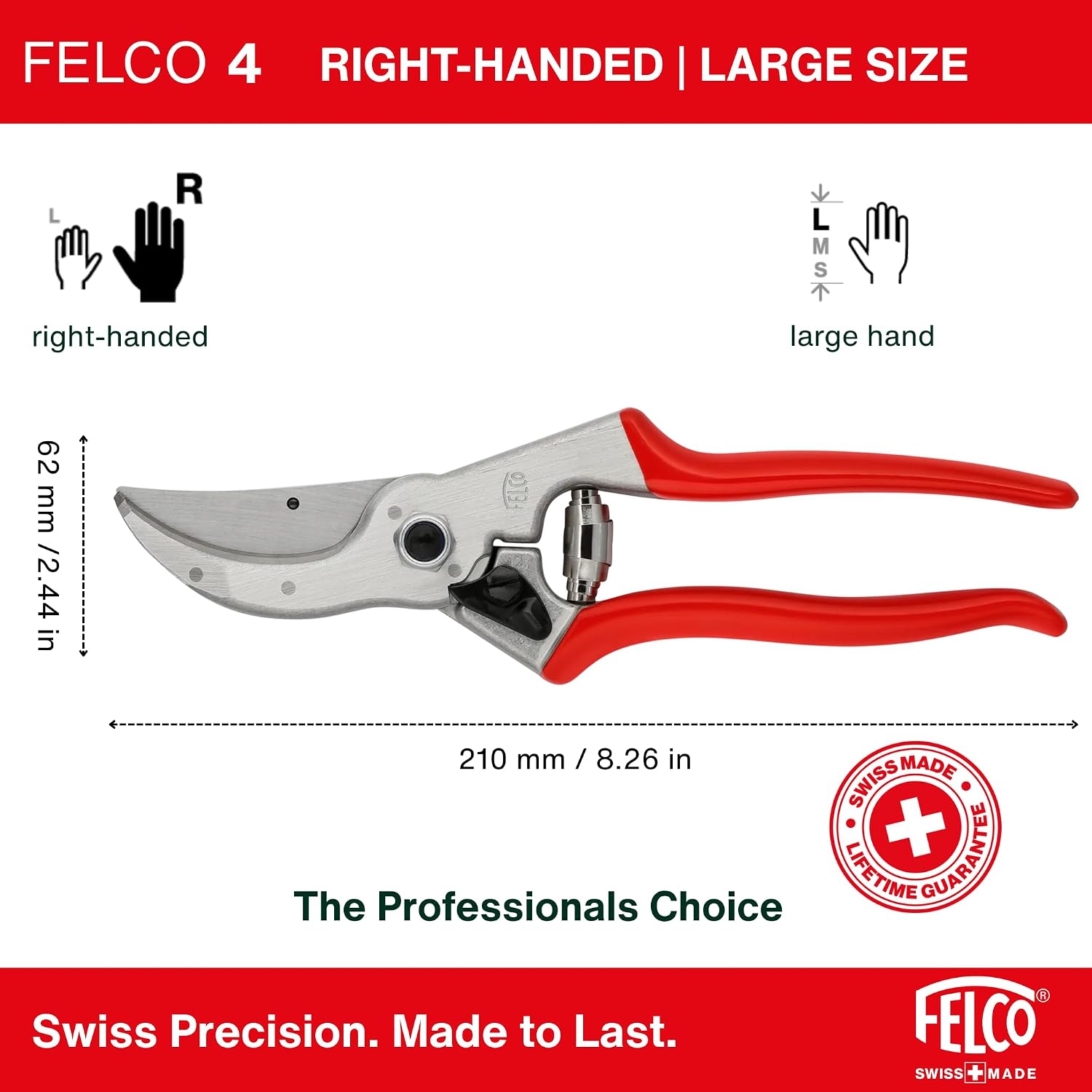 Felco F4 Pruning Shears – 9.25" Swiss-Made Garden Clippers for Pruning | Hand Pruners for Gardening | Garden Tool