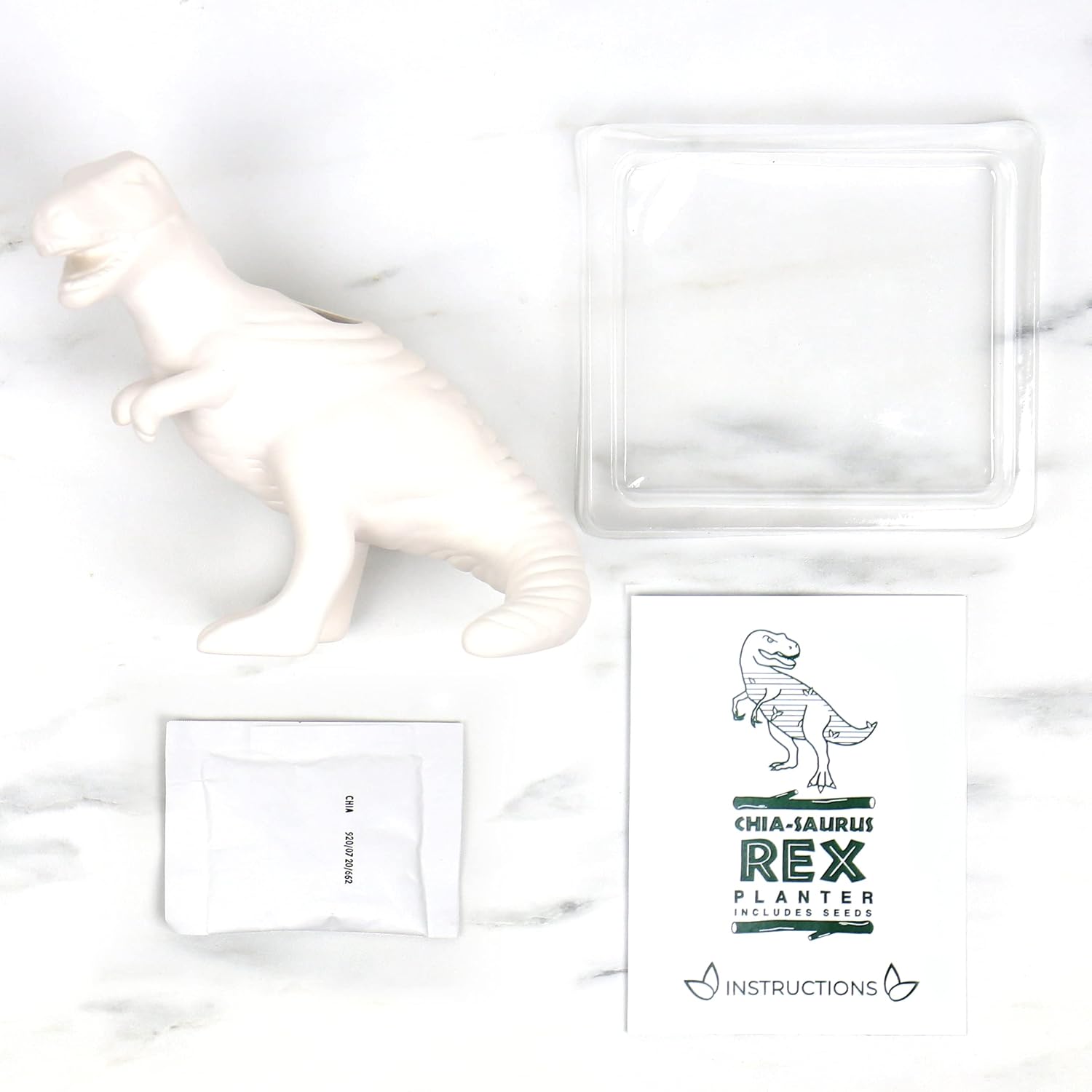 Gift Republic Dinosaur Shaped Chia Planter. Desktop Sprouting Chia Animal. Fun Grow Kit - Chiasaurus Rex