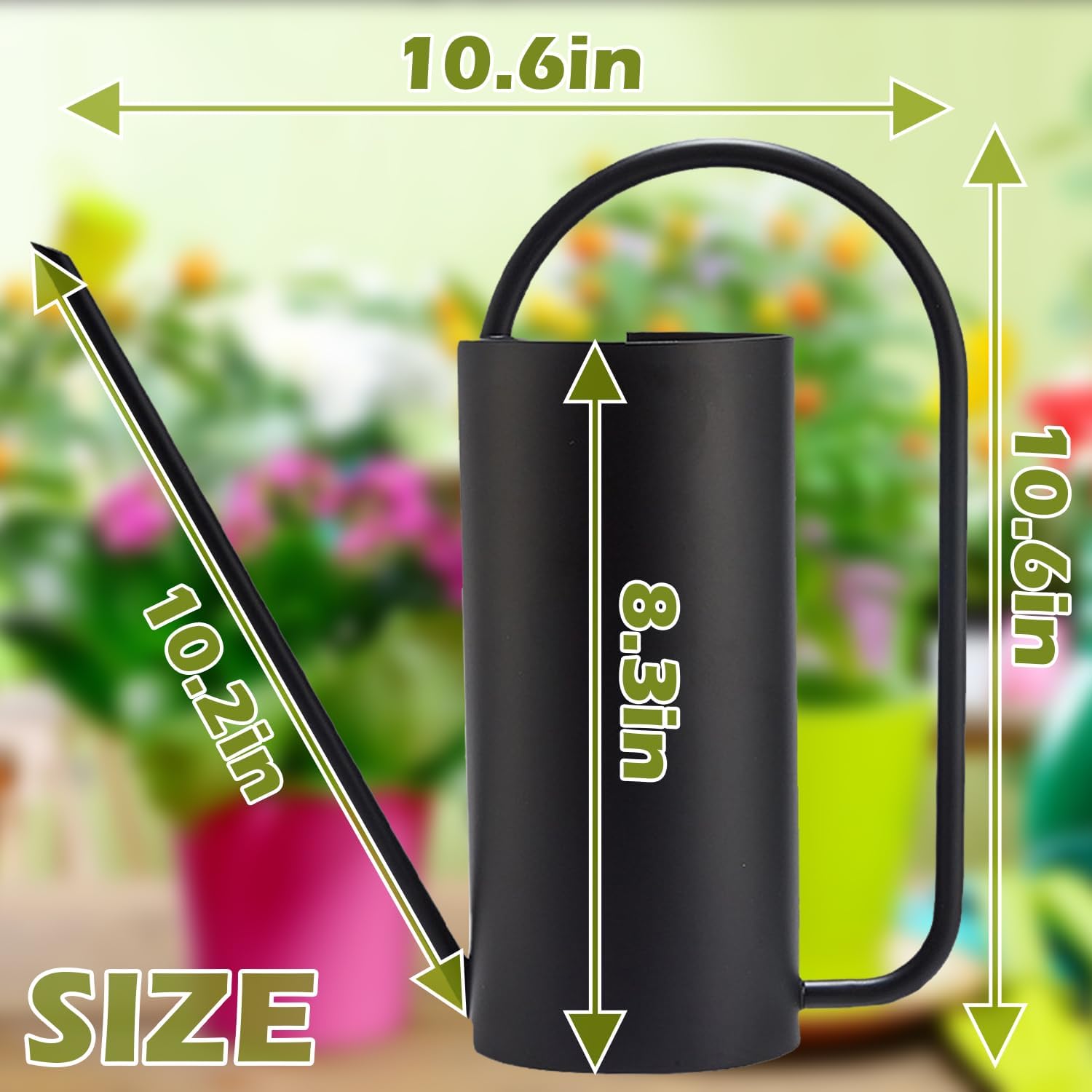 Watering Can Outdoor, 50 oz/1.5L Watering Can with Long Spout and Handle, Stainless Steel Garden Watering Pot for