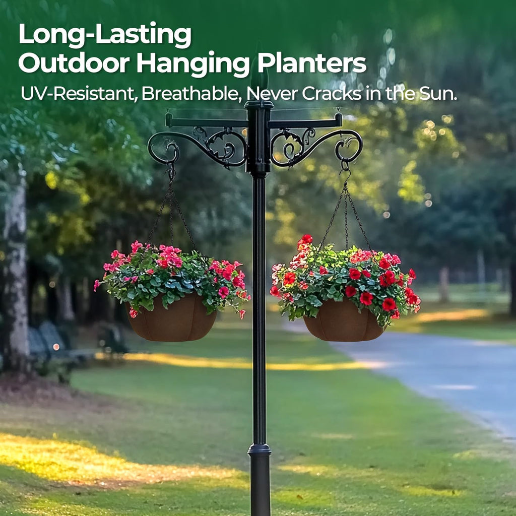 T4U Hanging Planter for Plants Outdoor 12 Inch, Fabric Pots 4 Pack | Breathable hanging grow bags with sturdy straps