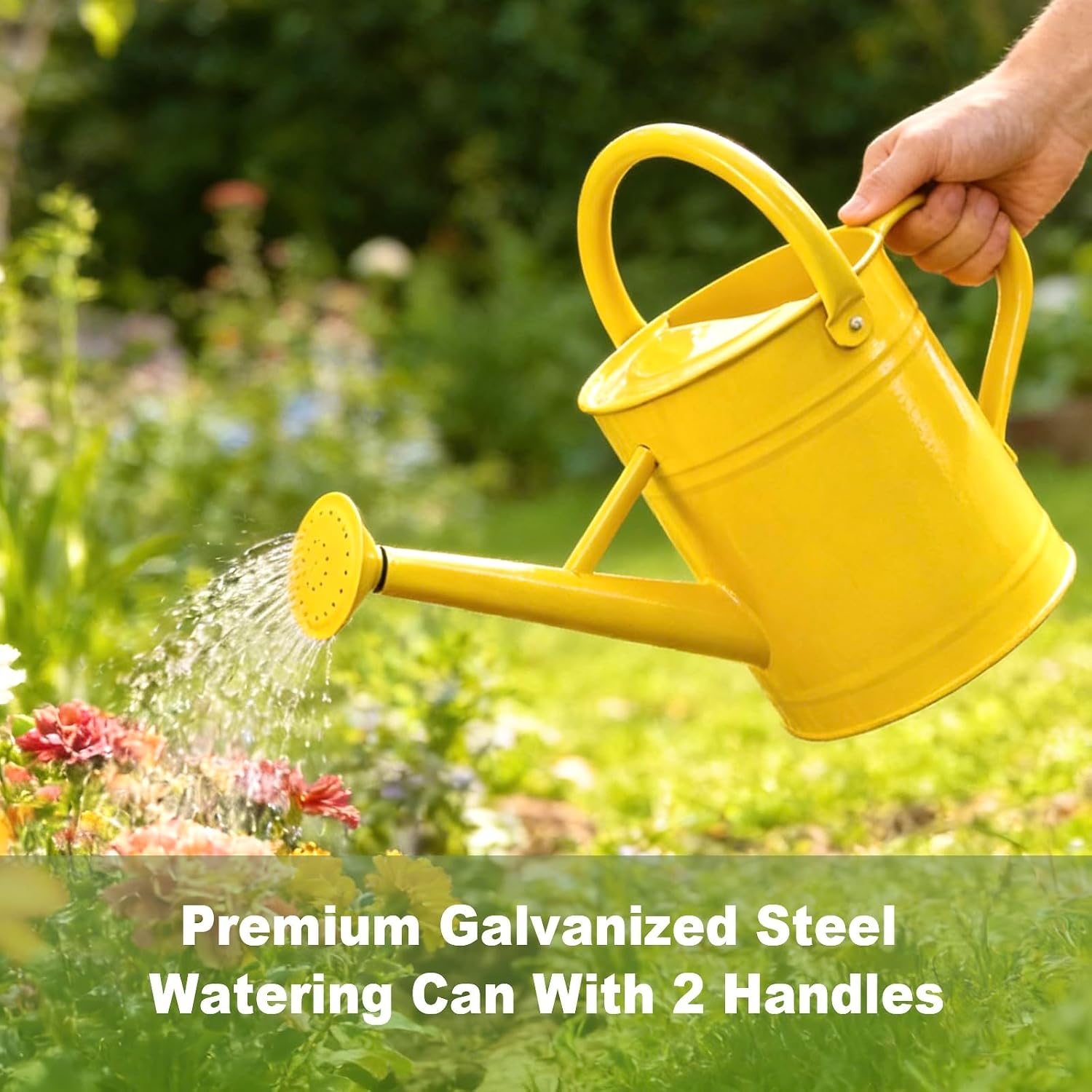 1 Gallon Metal Watering Can for Outdoor&Indoor Plants | Removable Sprinkler Head,Made of Premium Galvanized
