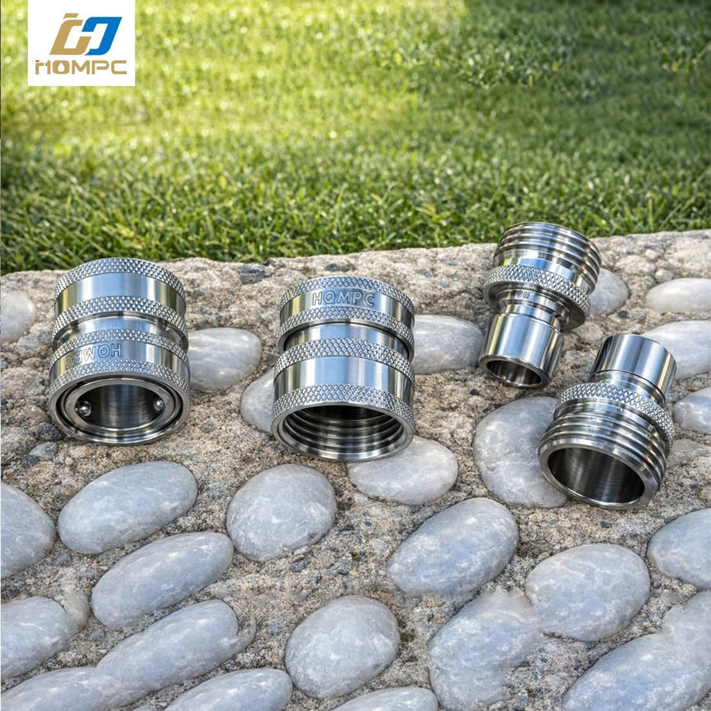 Stainless Steel Garden Hose Quick Connect Fittings Set 3/4 inch GHT Stainless Steel 304 Garden Hose Quick Connector