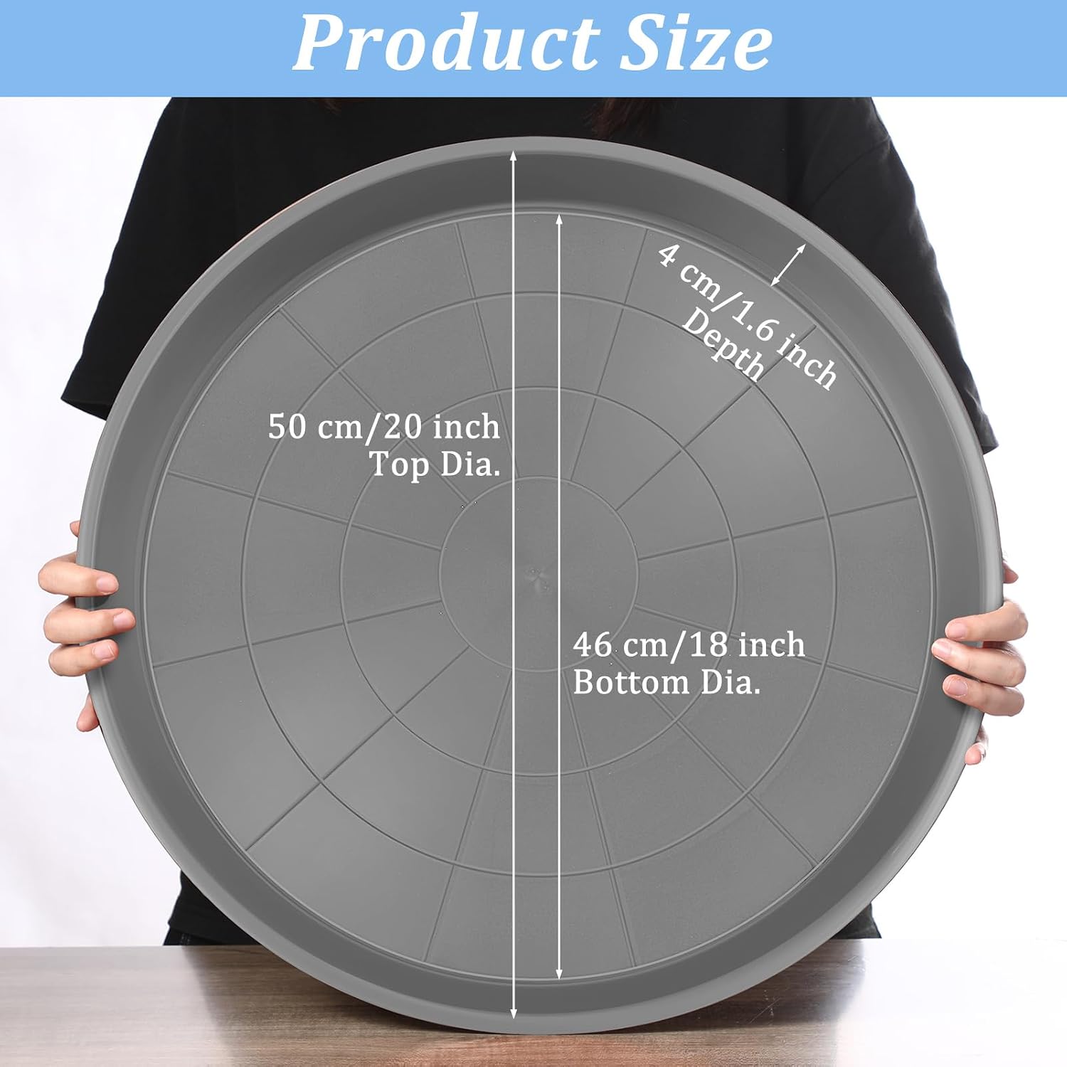 Eccliy 6 Pack Plastic Plant Saucer Heavy Duty Planter Saucers Large Plant Pot Saucers Plastic Water Trays for Indoors
