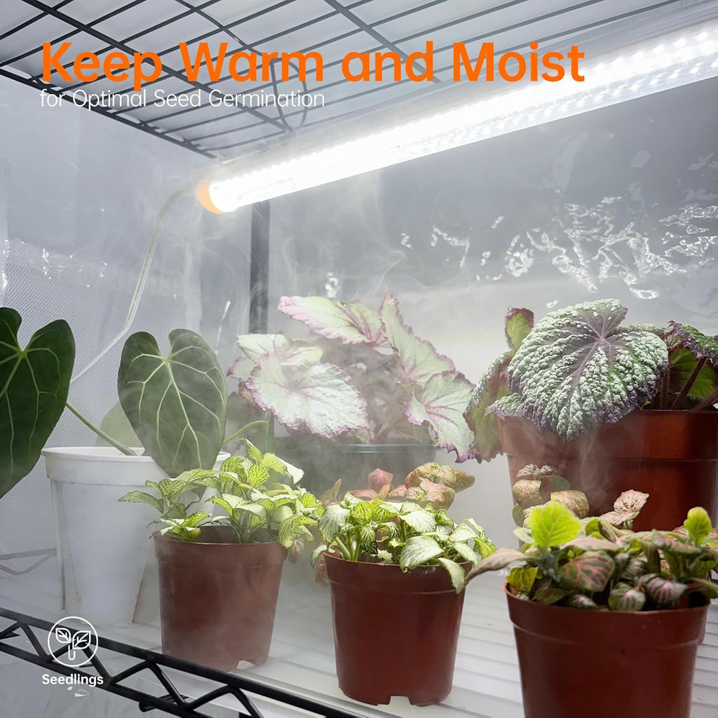 4-Tier Indoor Greenhouse with Grow Light, 29.5x13.8x59in | 4-Tier Indoor Greenhouse Cabinet, 4-Pack Full Spectrum Plant