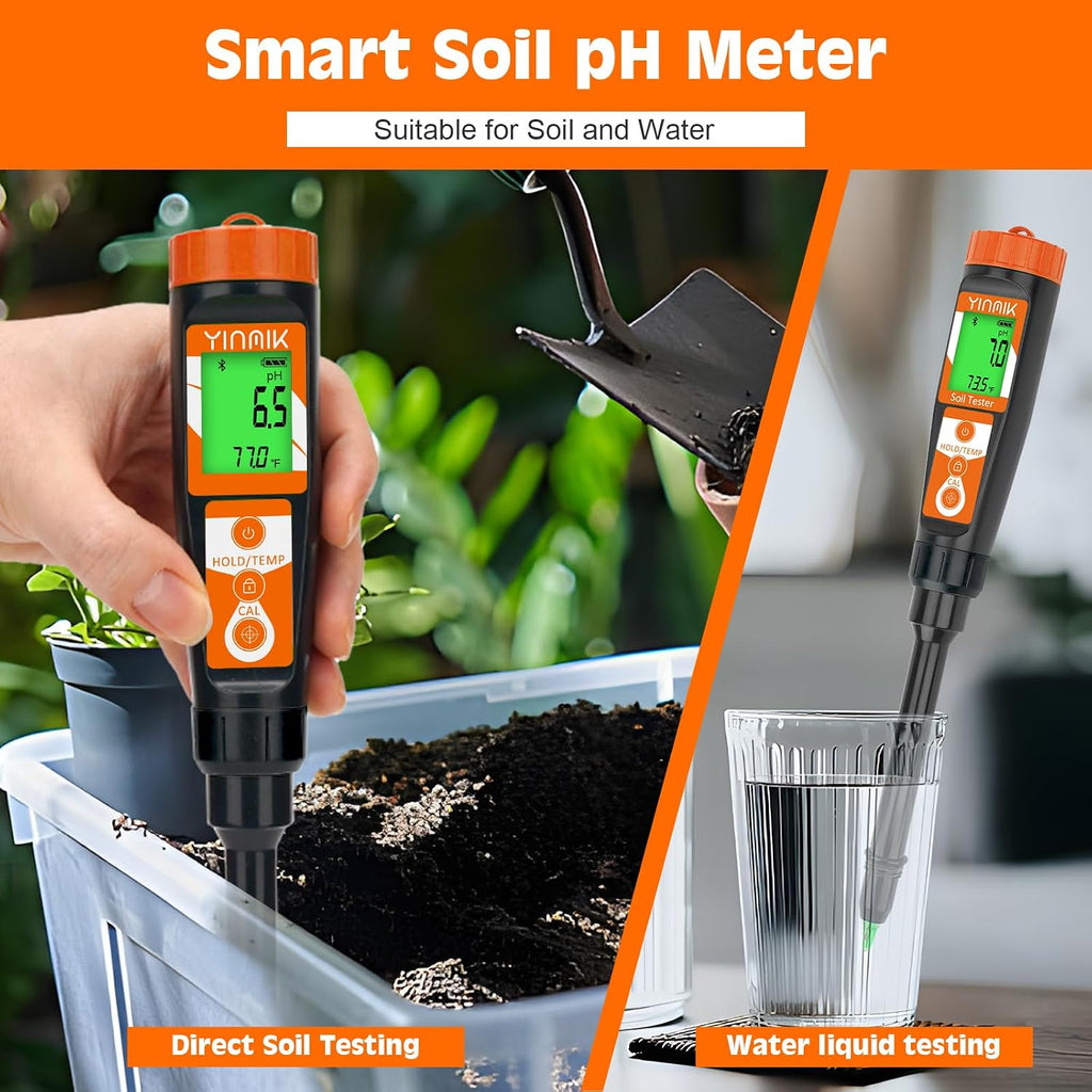 Digital pH Meter for Soil, YINMIK Soil pH Tester for Potted Plants | Professional pH Reader for Soil and Water,Soil pH