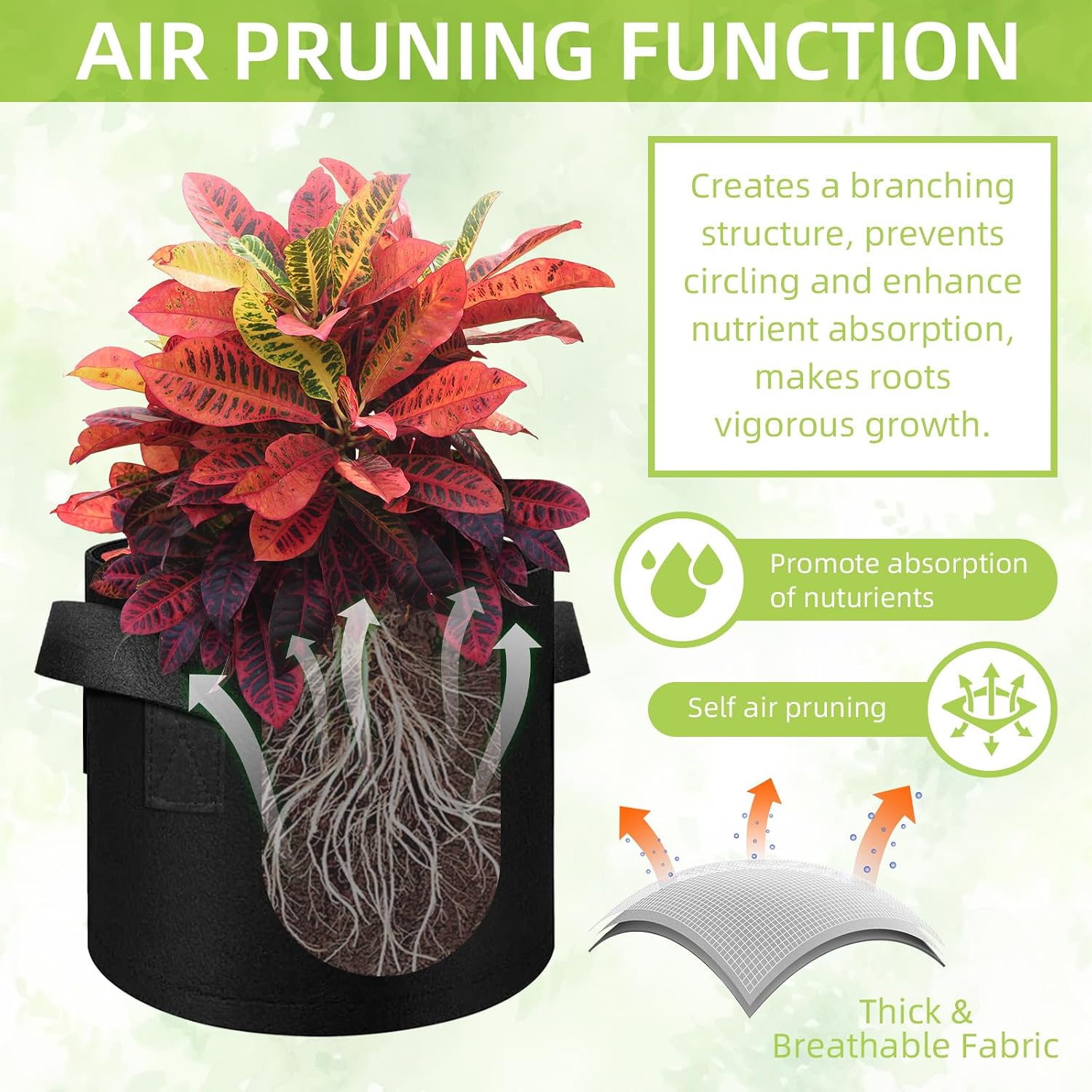80 Pack 10 Gallons Plant Grow Bag, Vegetable Grow Bags with Handles, Non-Woven Fabric Pots Plant Bags, Garden Planting