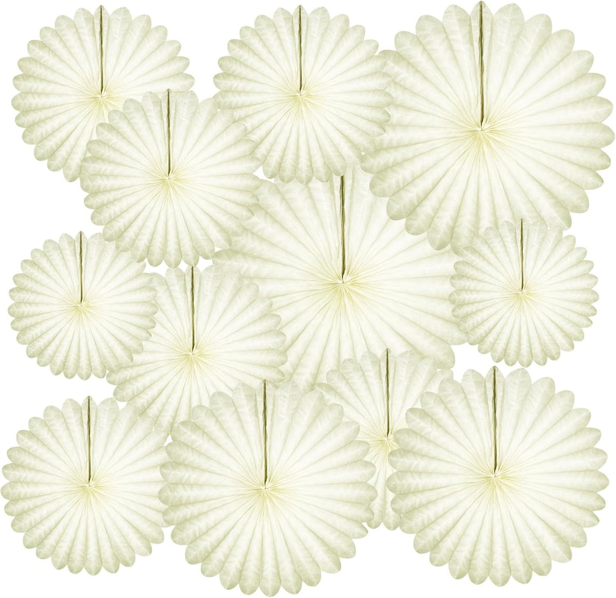 20 Pcs Cream White Hanging Paper Fan, Hanging Honeycomb Round Paper Fans for Weddings, Birthdays, Christmas, Baby Showers, Classroom, Events Ceiling Party Supplies Decorations