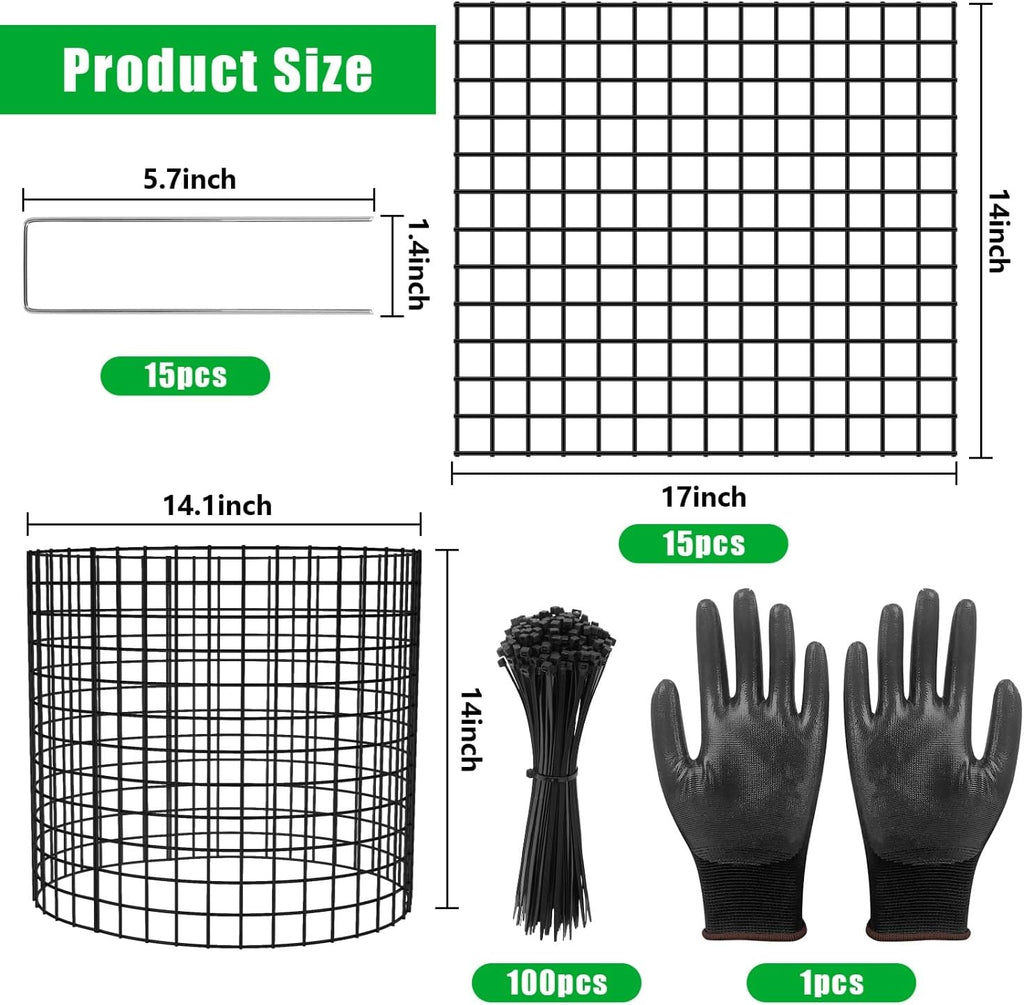 5 Pack Plant Protectors from Animals, 17x14" Plant Cages for Outdoor Plants | Wire Plant Protector, Thick Metal