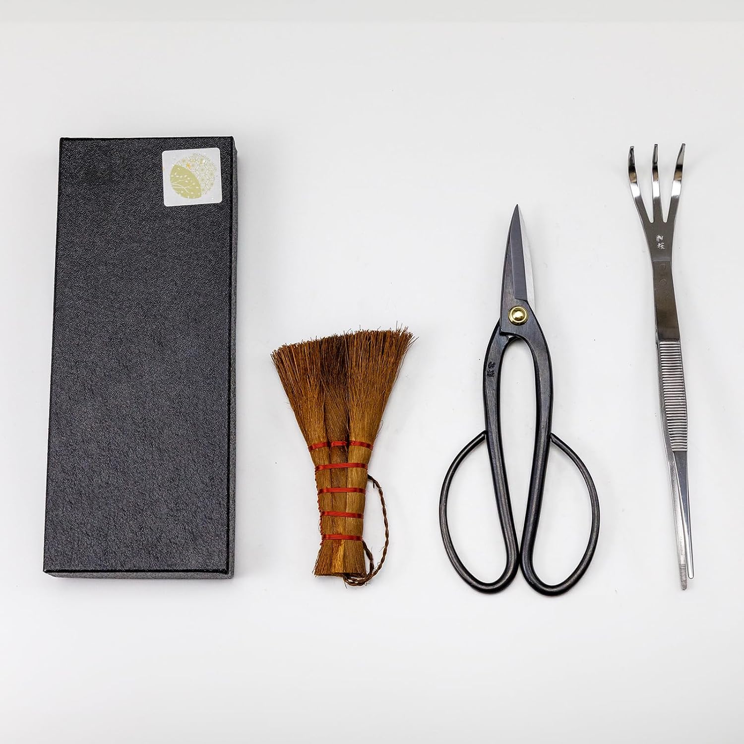 Wazakura Japanese Bonsai Garden 3PCS Tool Starter Kit, Made in Japan, Ashinaga Bonsai Scissors, Stainless Tweezers with