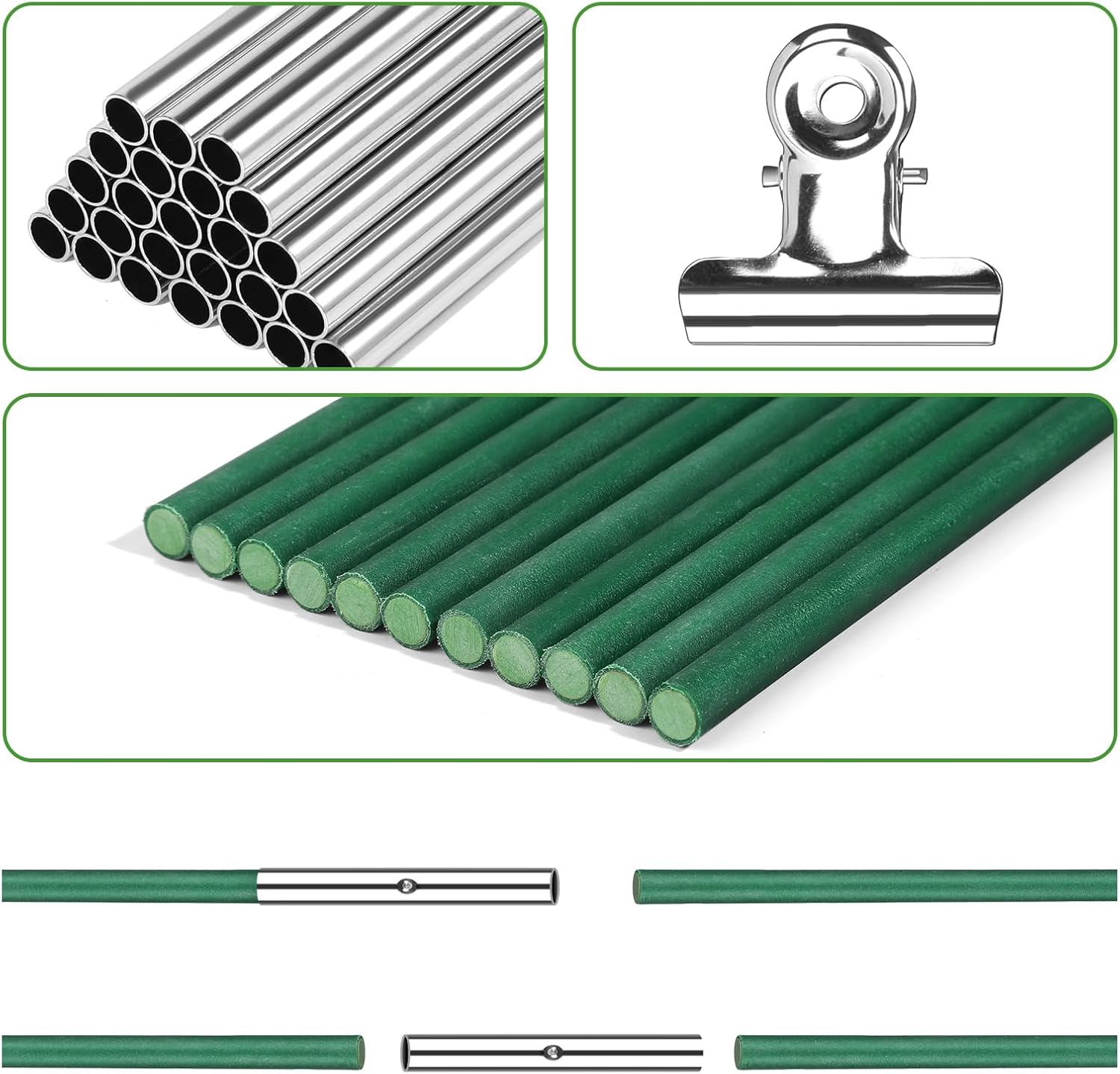 RIFNY 60 PCS Garden Hoops for Raised Beds, Greenhouse Hoops for Row Cover | Long Grow Tunnel, Rust-Free Fiberglass