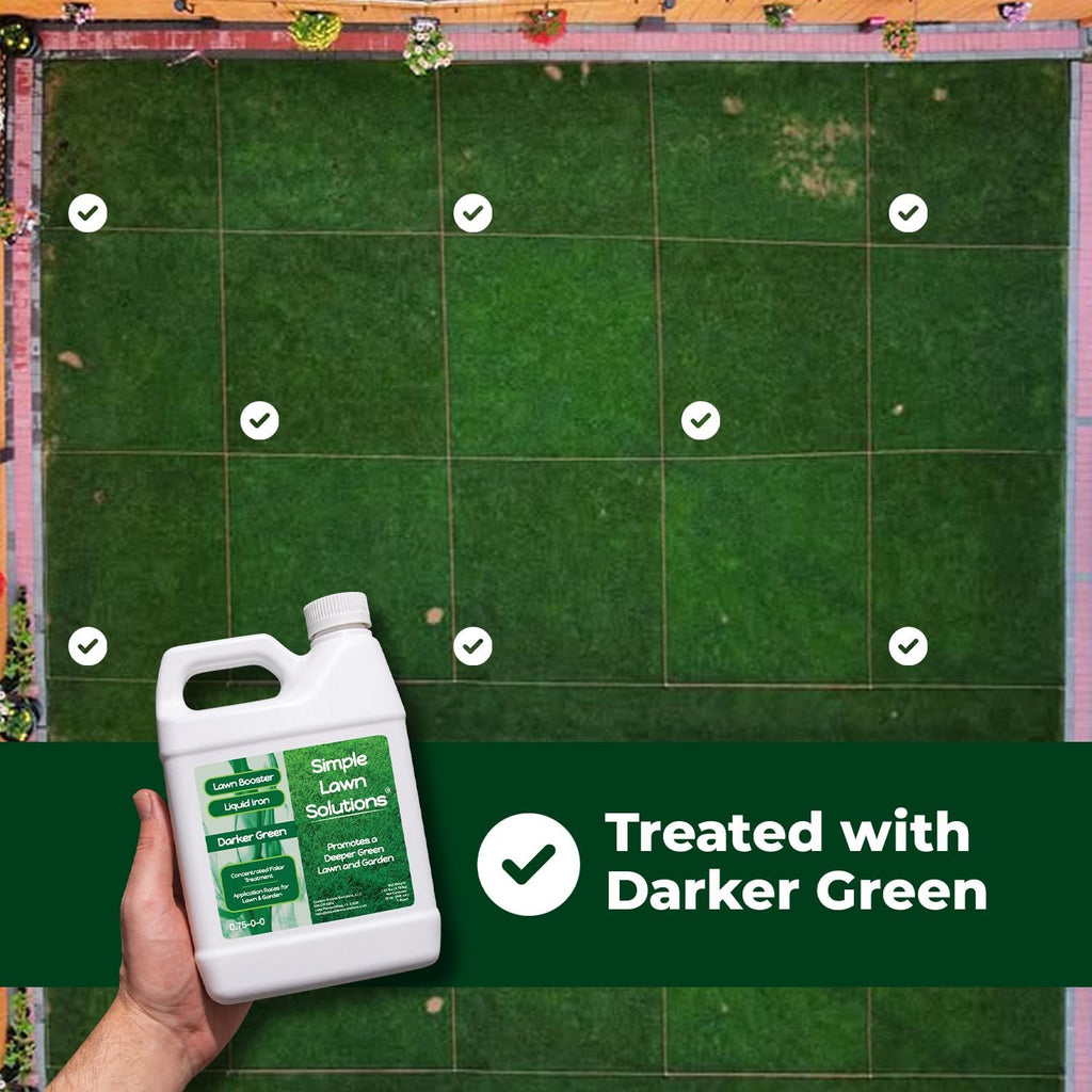 Simple Lawn Solutions - Liquid Iron Fertilizer Darker Green - Chelated Micronutrients - Concentrated Green Booster for