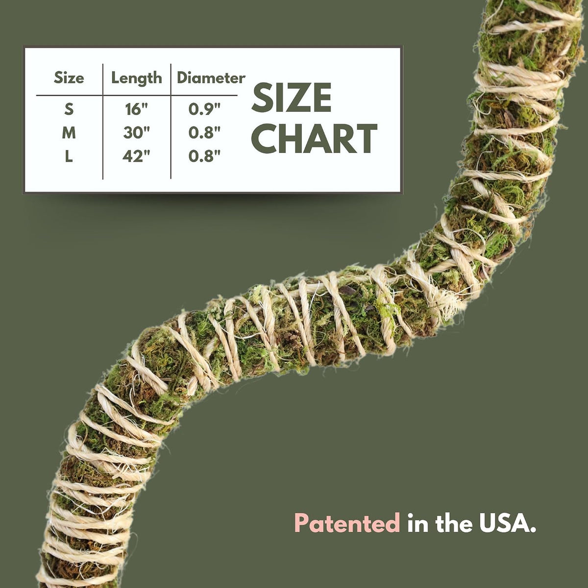 Bendable Moss Pole, 3 Pack, 16/30/42 in | Stackable & Shapeable Support for Climbing Monstera, Pothos & Philodendron