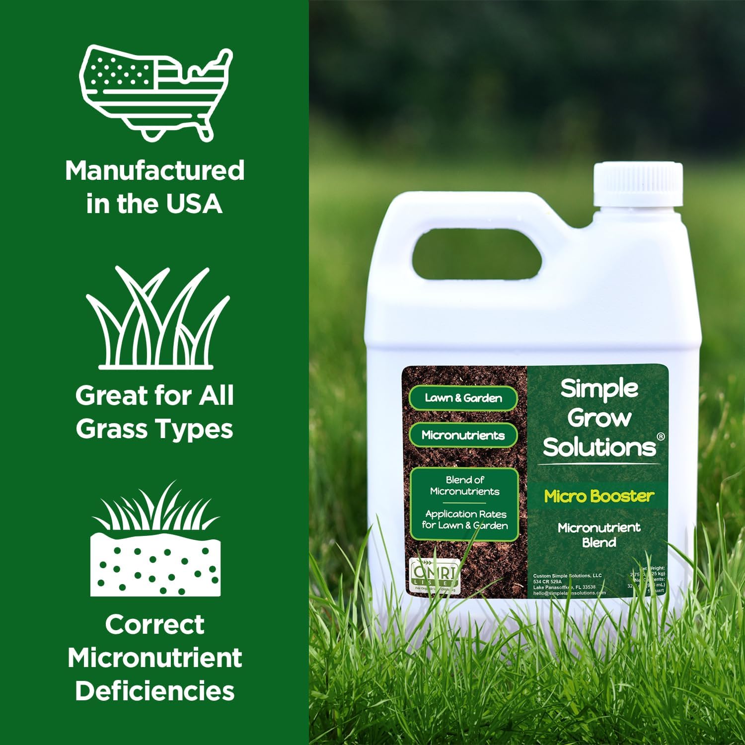 Organic Micronutrient Booster- Complete Plant & Turf Nutrients- Simple Grow Solutions- Garden & Lawn Fertilizer