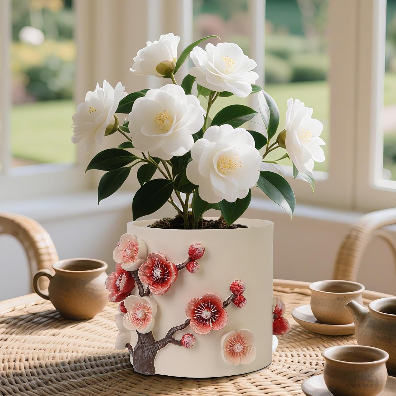 Unique Planters - 5inch 3D Petal Cute Plant Pots for Indoor Plants | Decorative Pots for Plants Indoor with Drainage